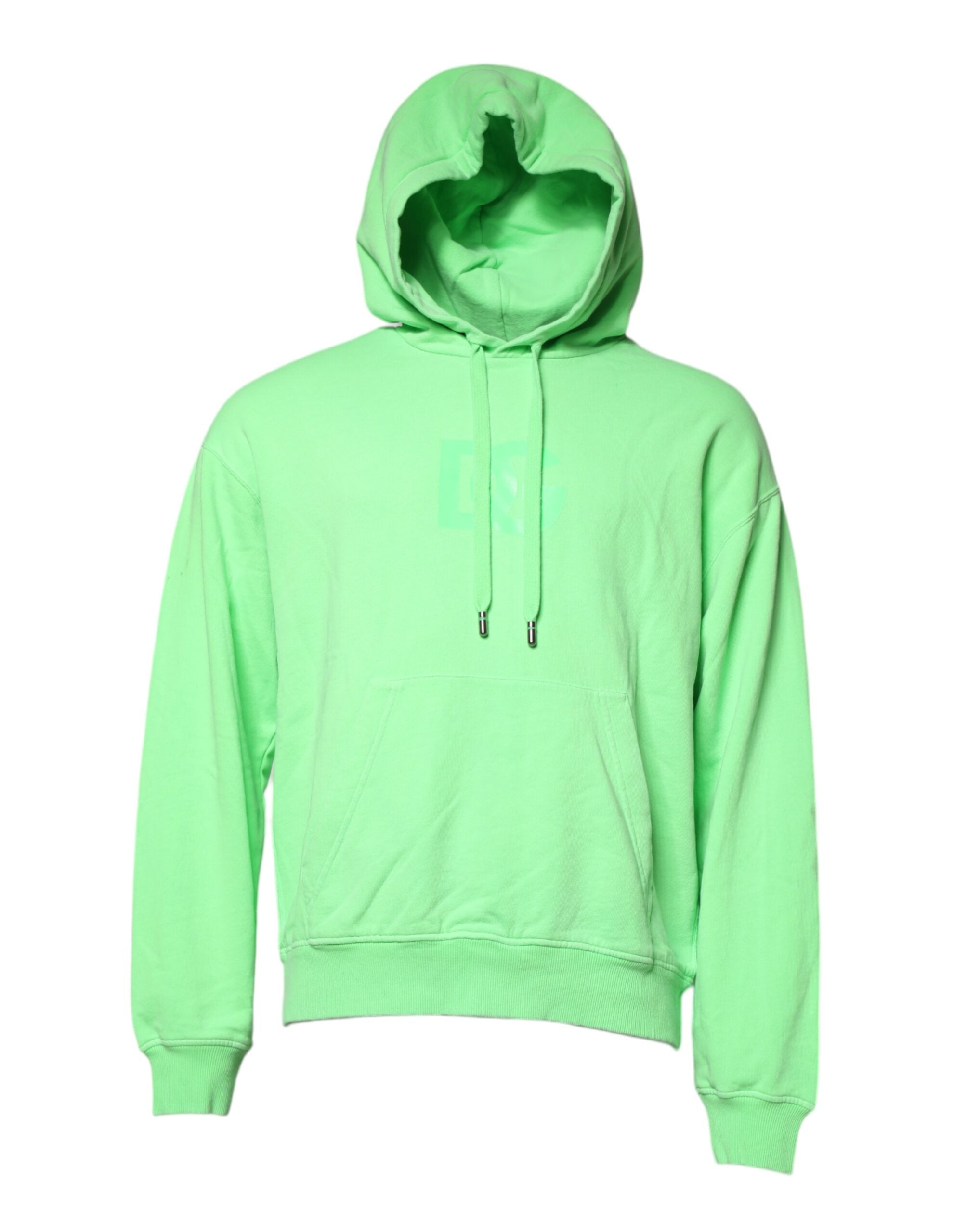Dolce & Gabbana Green Cotton DG Logo Print Hooded Men's Sweater (Pre-Owned)