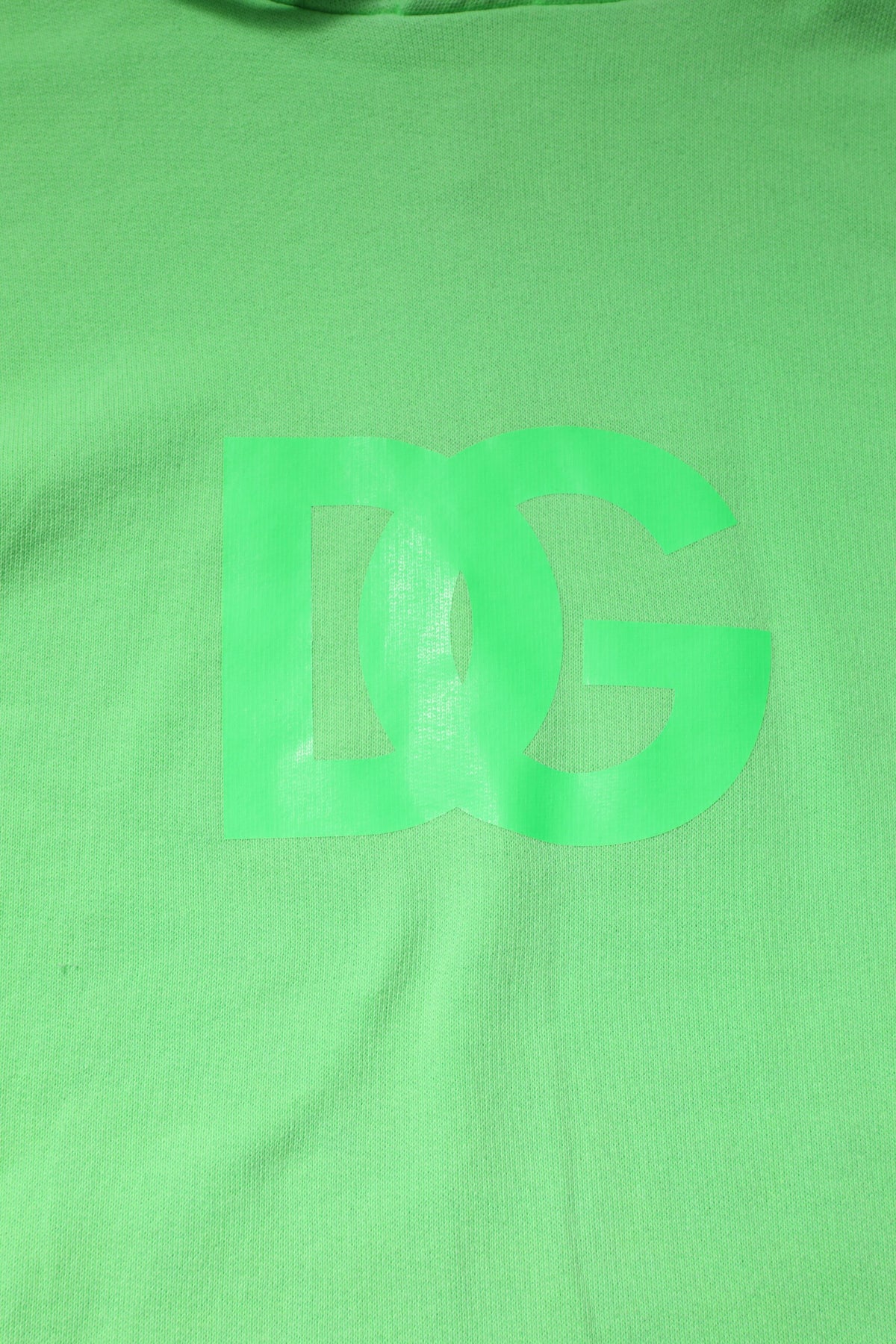 Dolce & Gabbana Green Cotton DG Logo Print Hooded Men's Sweater (Pre-Owned)