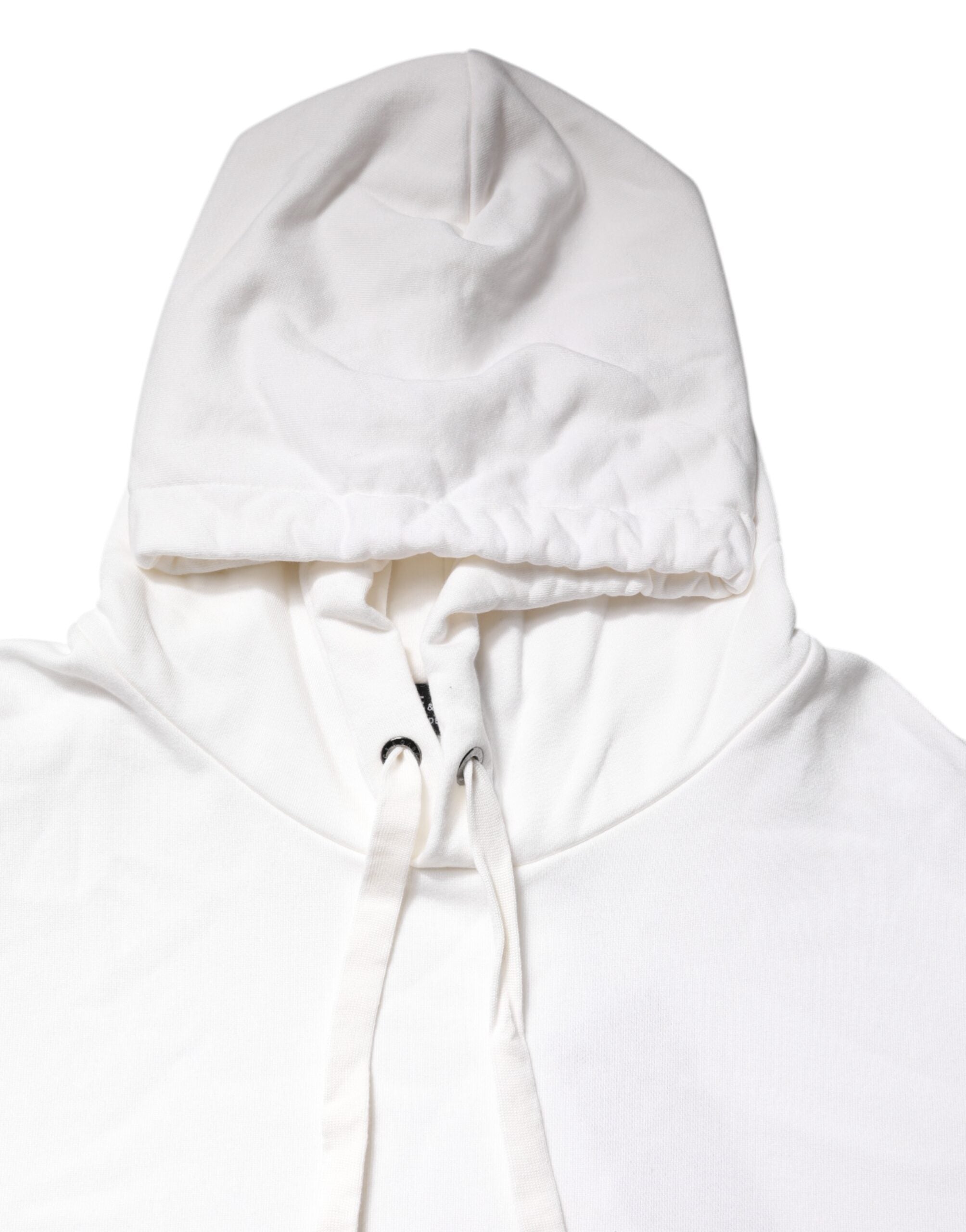 Dolce & Gabbana White Embossed Logo Hooded Sweatshirt Men's Sweater (Pre-Owned)