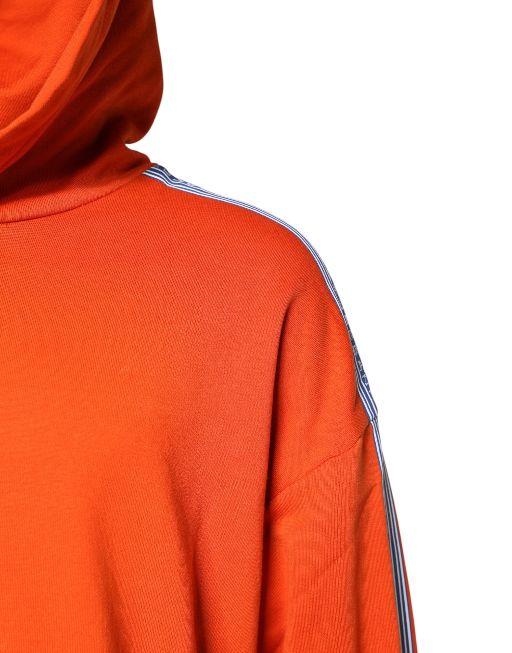 Dolce & Gabbana Orange Cotton Hooded Men Sweatshirt Men's Sweater (Pre-Owned)