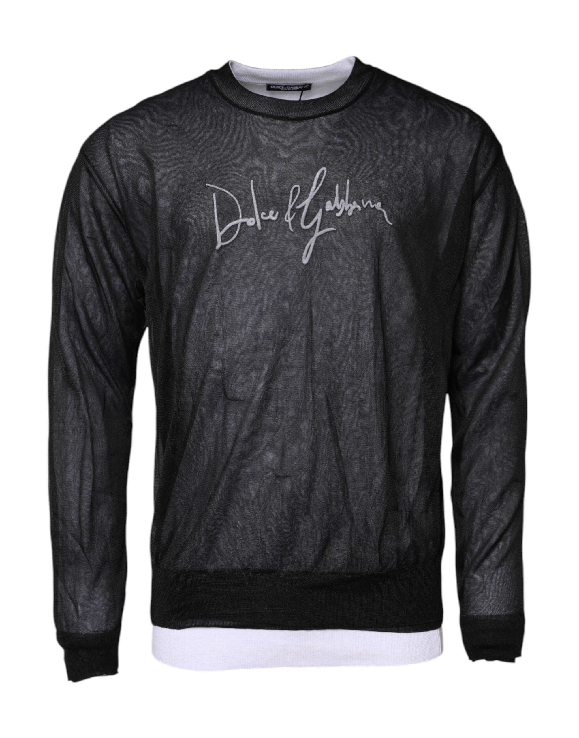Dolce & Gabbana Black White Logo Knitted Pullover Men's Sweater (Pre-Owned)