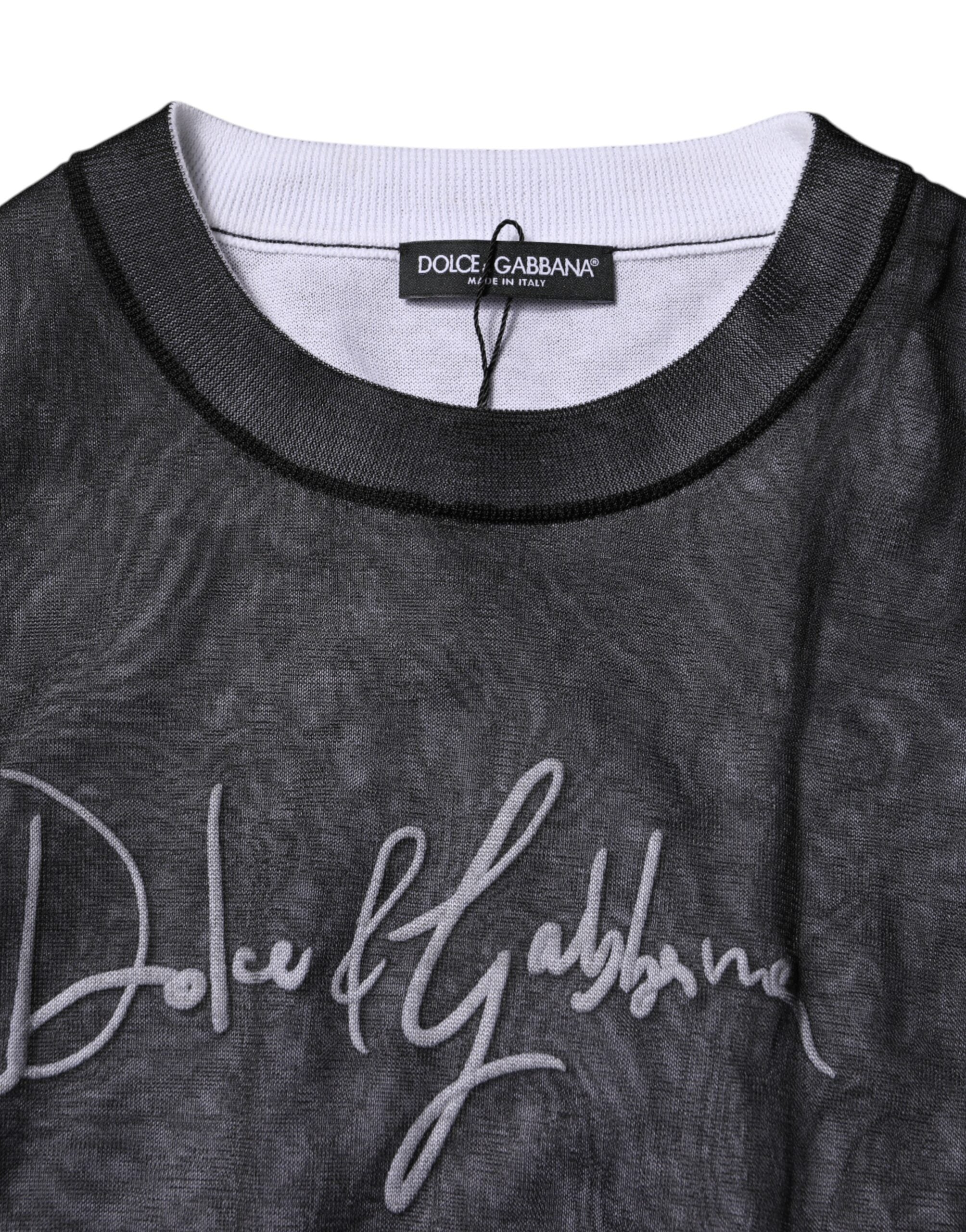 Dolce & Gabbana Black White Logo Knitted Pullover Men's Sweater (Pre-Owned)