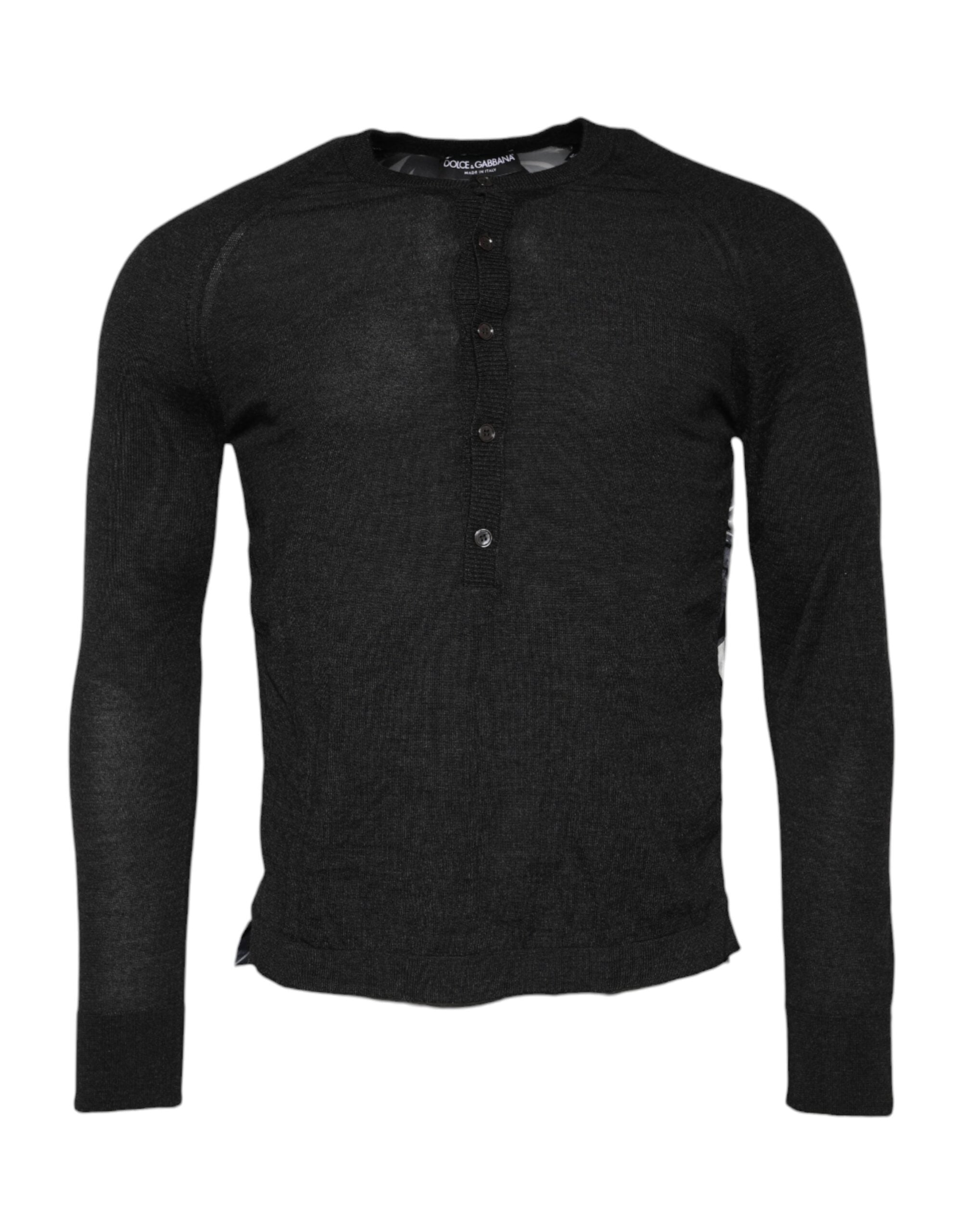 Dolce & Gabbana Black Printed Knitted Men Pullover Men's Sweater