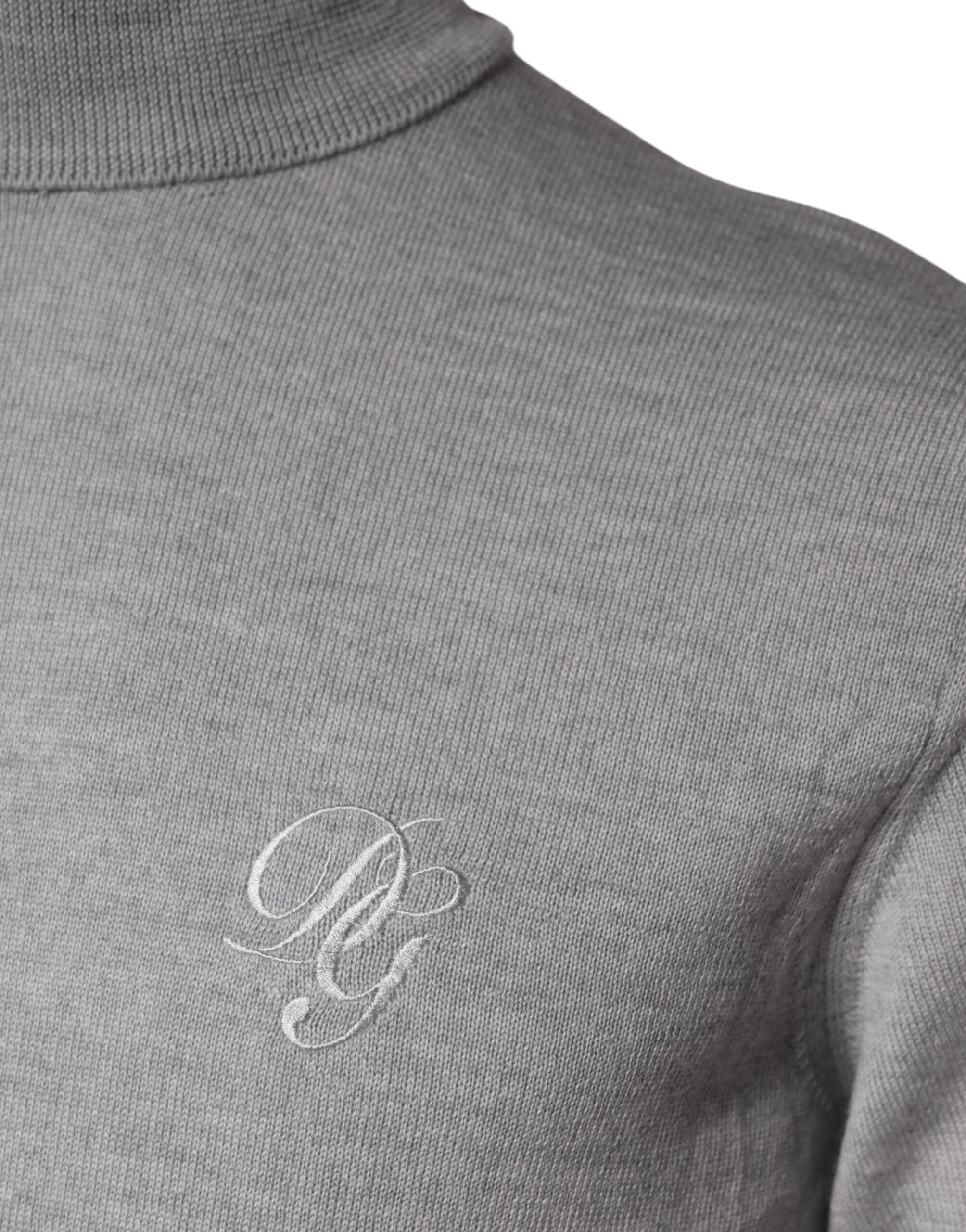 Dolce & Gabbana Gray Wool Knitted Men Pullover Men's Sweater