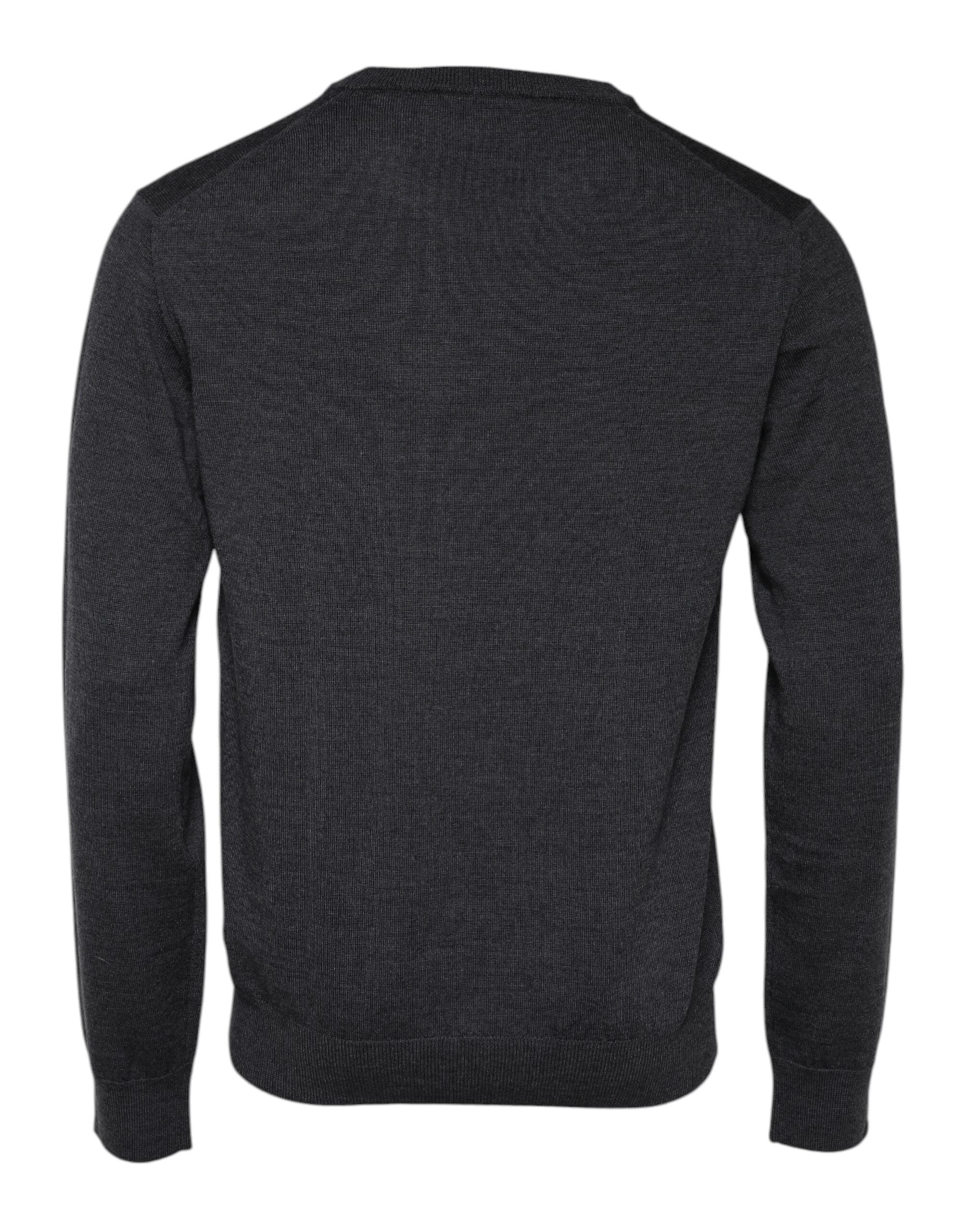 Dolce & Gabbana Gray Wool Logo Knitted Men Pullover Men's Sweater