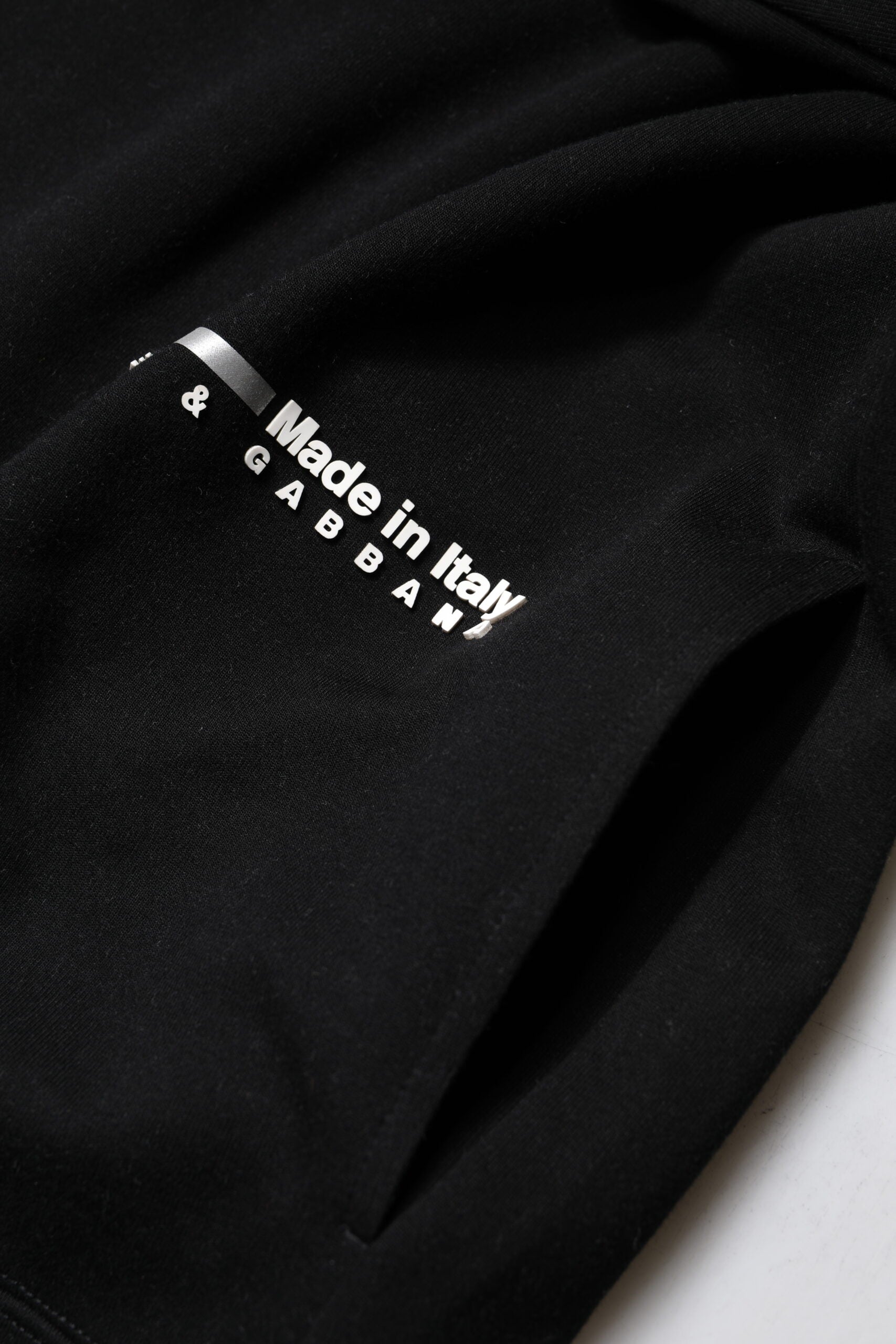 Dolce & Gabbana Black Cotton Logo Knitted Pullover Men's Sweater