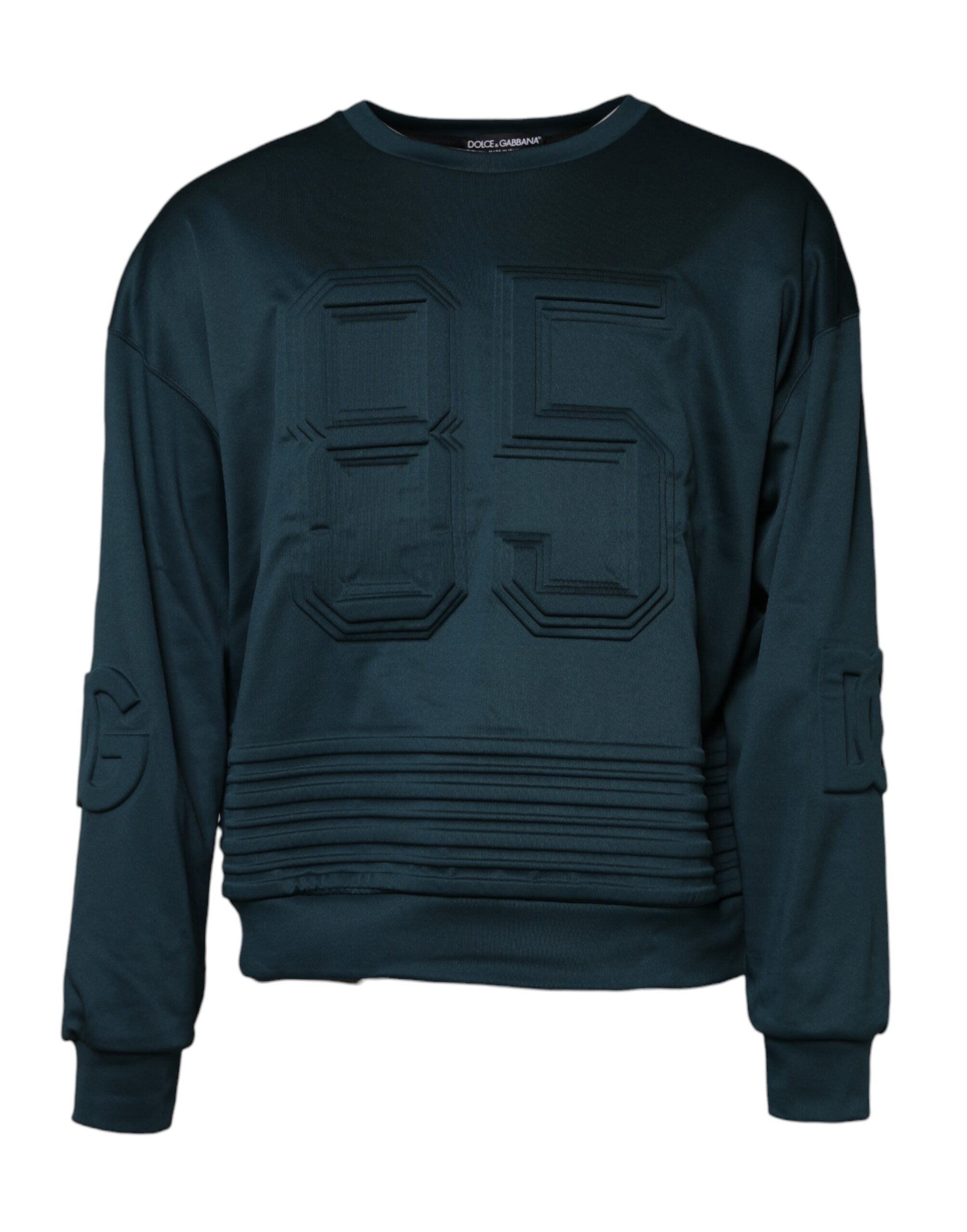 Dolce & Gabbana Dark Green Embossed Logo Pullover Men's Sweater (Pre-Owned)