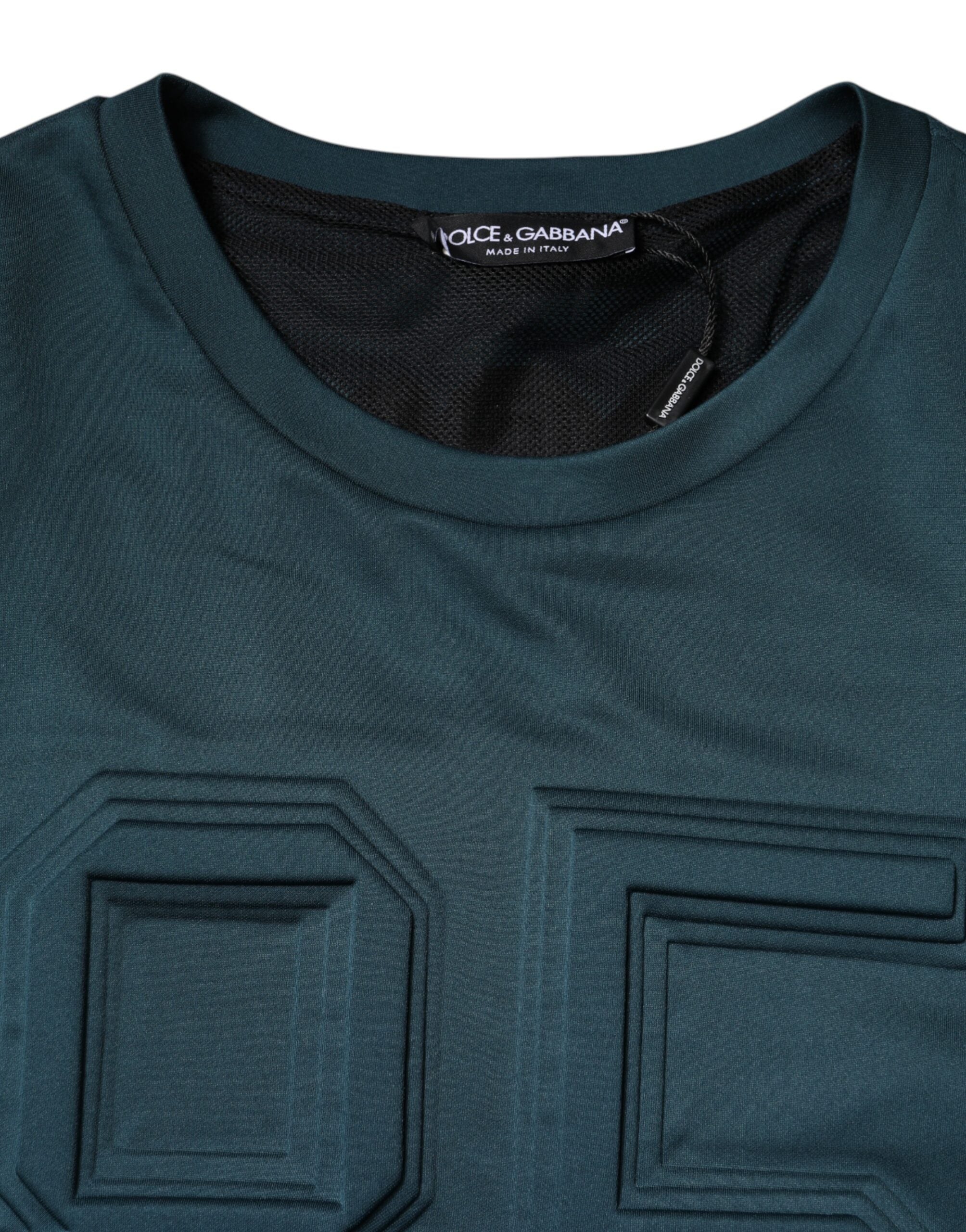 Dolce & Gabbana Dark Green Embossed Logo Pullover Men's Sweater (Pre-Owned)