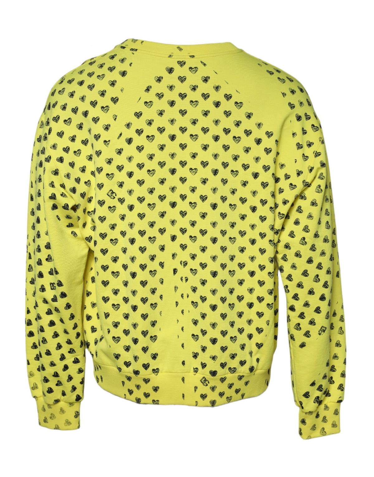 Dolce & Gabbana Yellow Heart Crew Neck Men Pullover Men's Sweater (Pre-Owned)