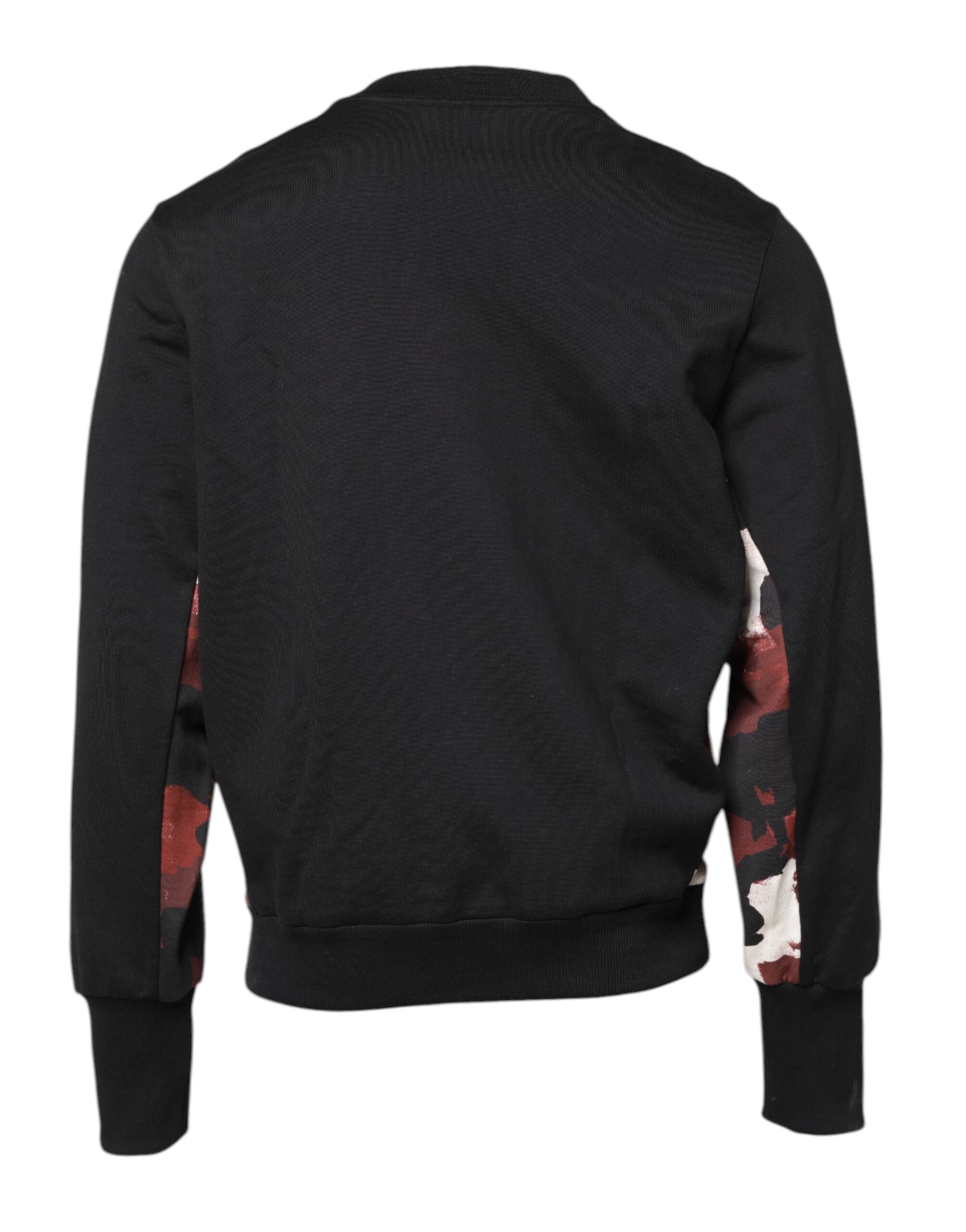 Dolce & Gabbana Black Embroidered Crew Neck Pullover Men's Sweater