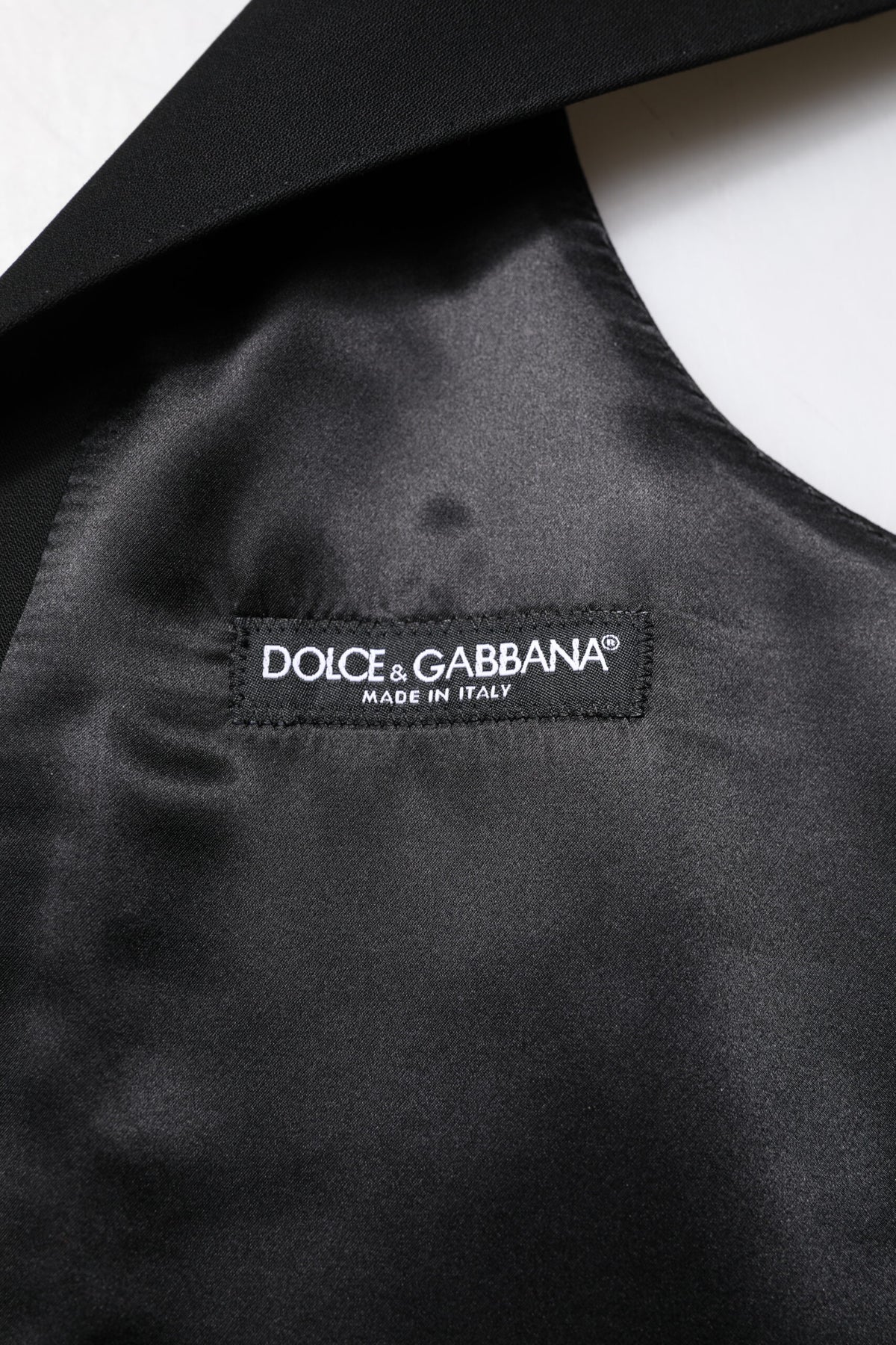 Dolce & Gabbana Black Wool Waistcoat Dress Formal Men's Vest