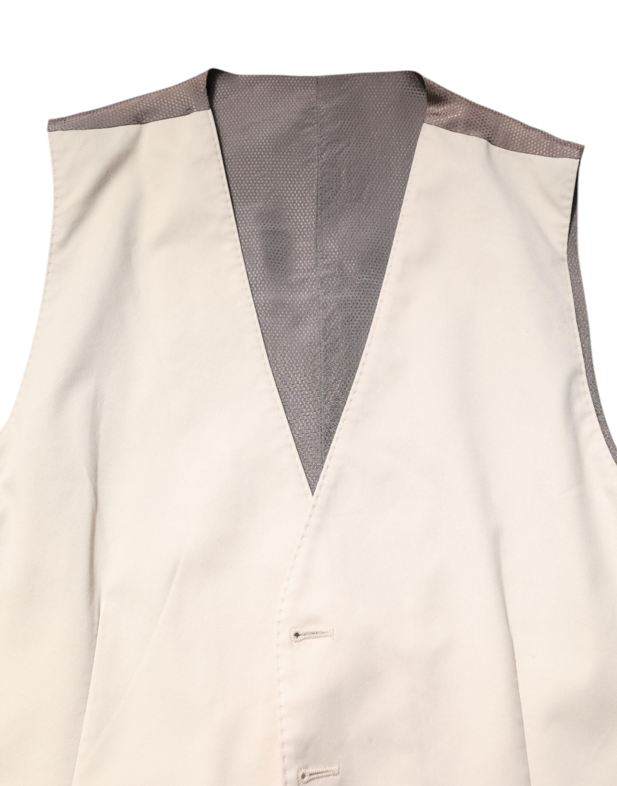 Dolce & Gabbana Beige Gray Dress Men Formal Waistcoat Men's Vest