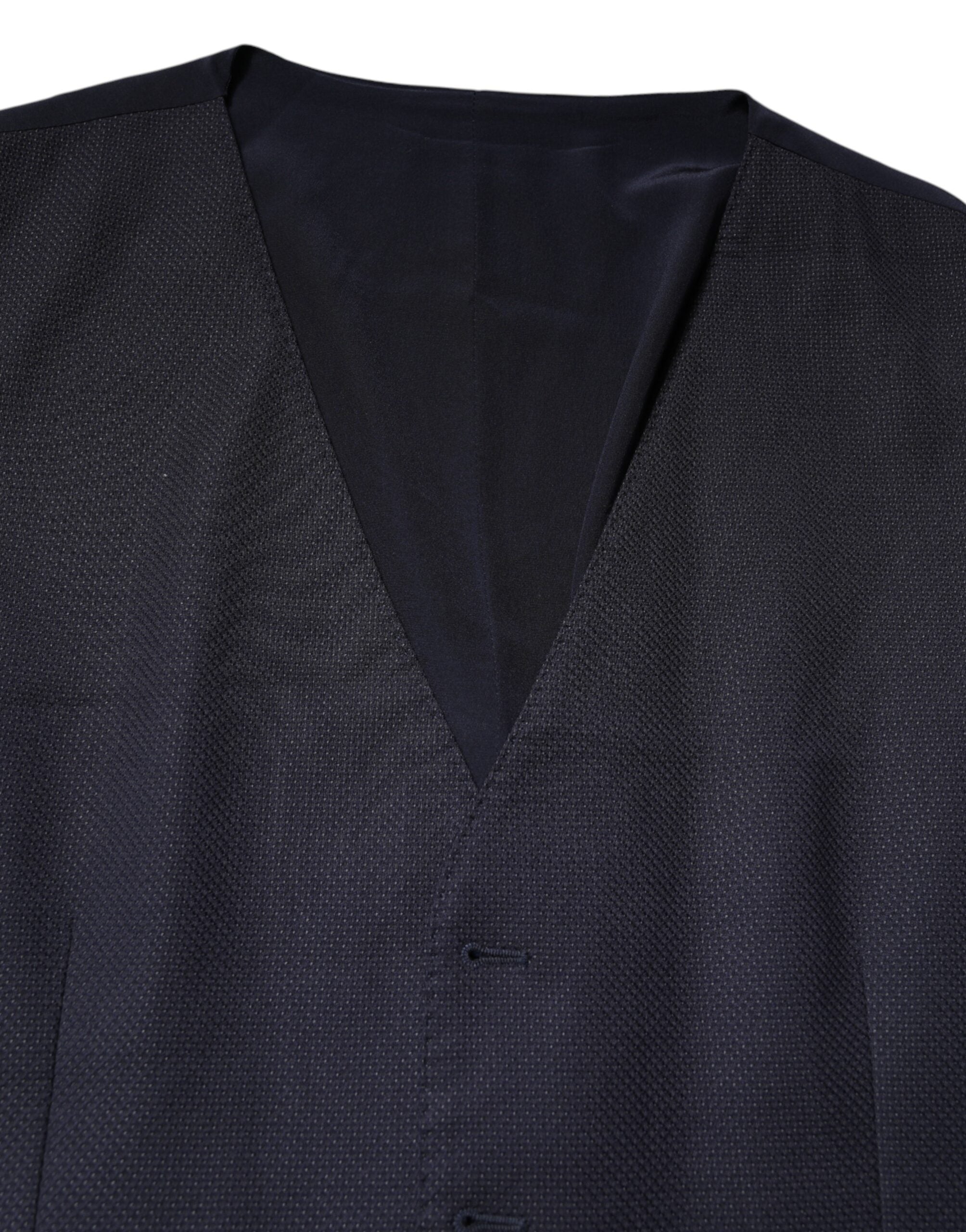 Dolce & Gabbana Black Wool Waistcoat Dress Formal Men's Vest (Pre-Owned)