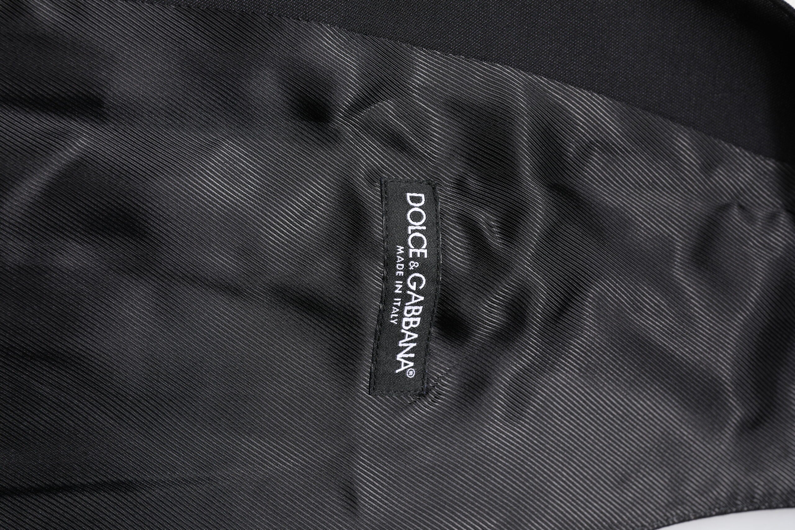 Dolce & Gabbana Black Wool Waistcoat Dress Formal Men's Vest