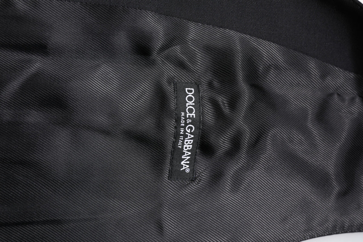 Dolce & Gabbana Black Wool Waistcoat Dress Formal Men's Vest