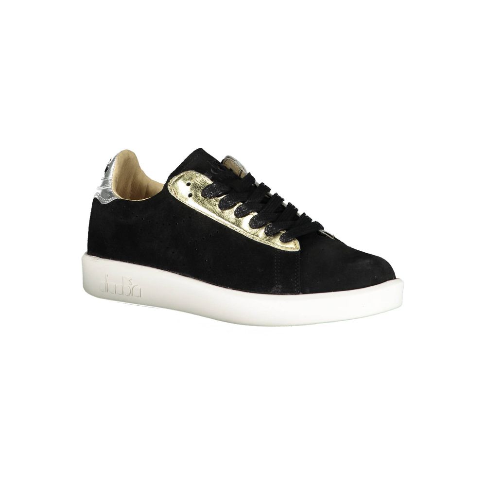 Diadora Black Leather Women Women's Sneaker