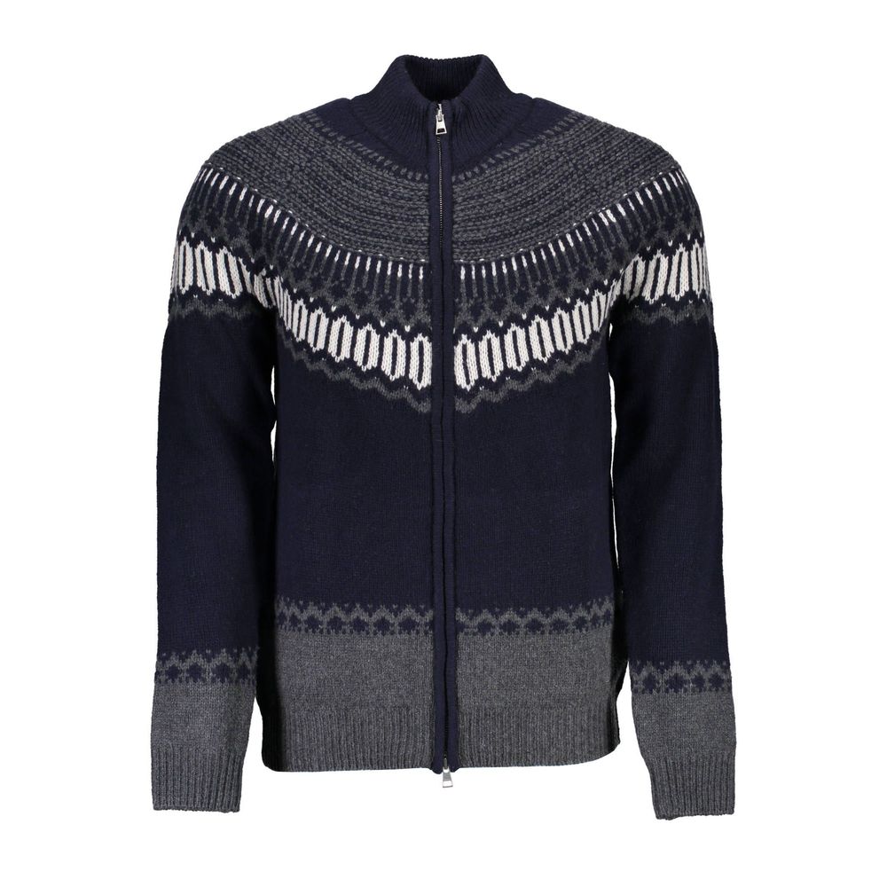 Gant Elegant Long Sleeve Zip Cardigan in Men's Blue