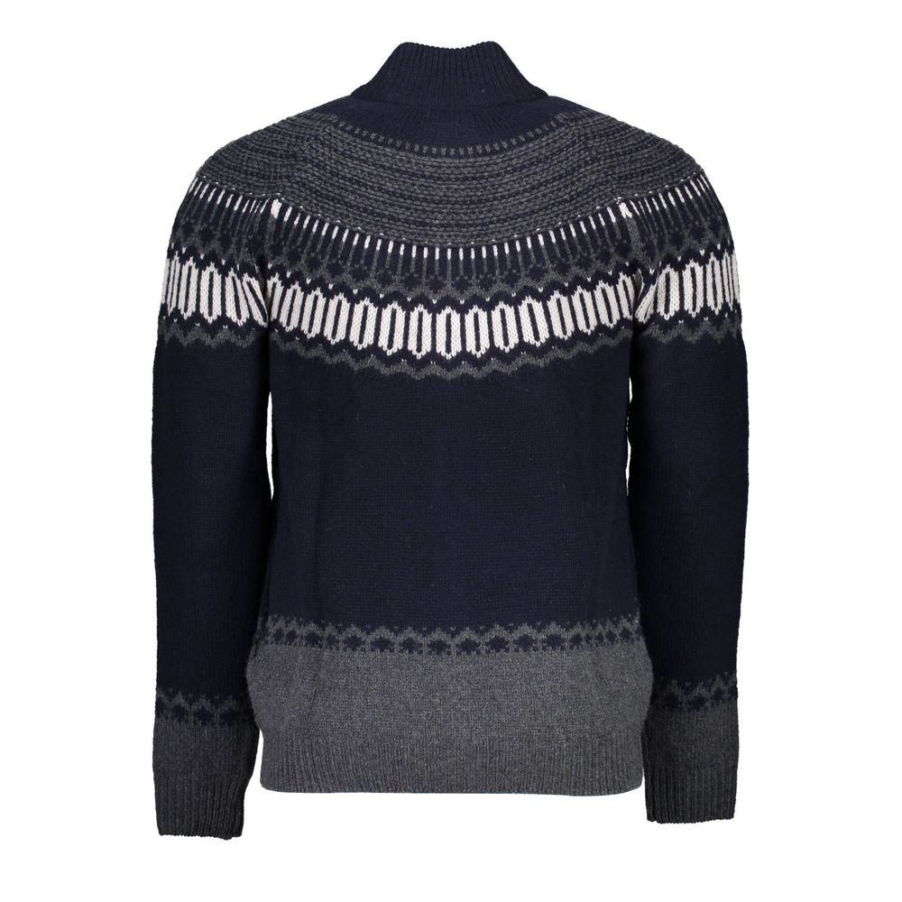 Gant Elegant Long Sleeve Zip Cardigan in Men's Blue