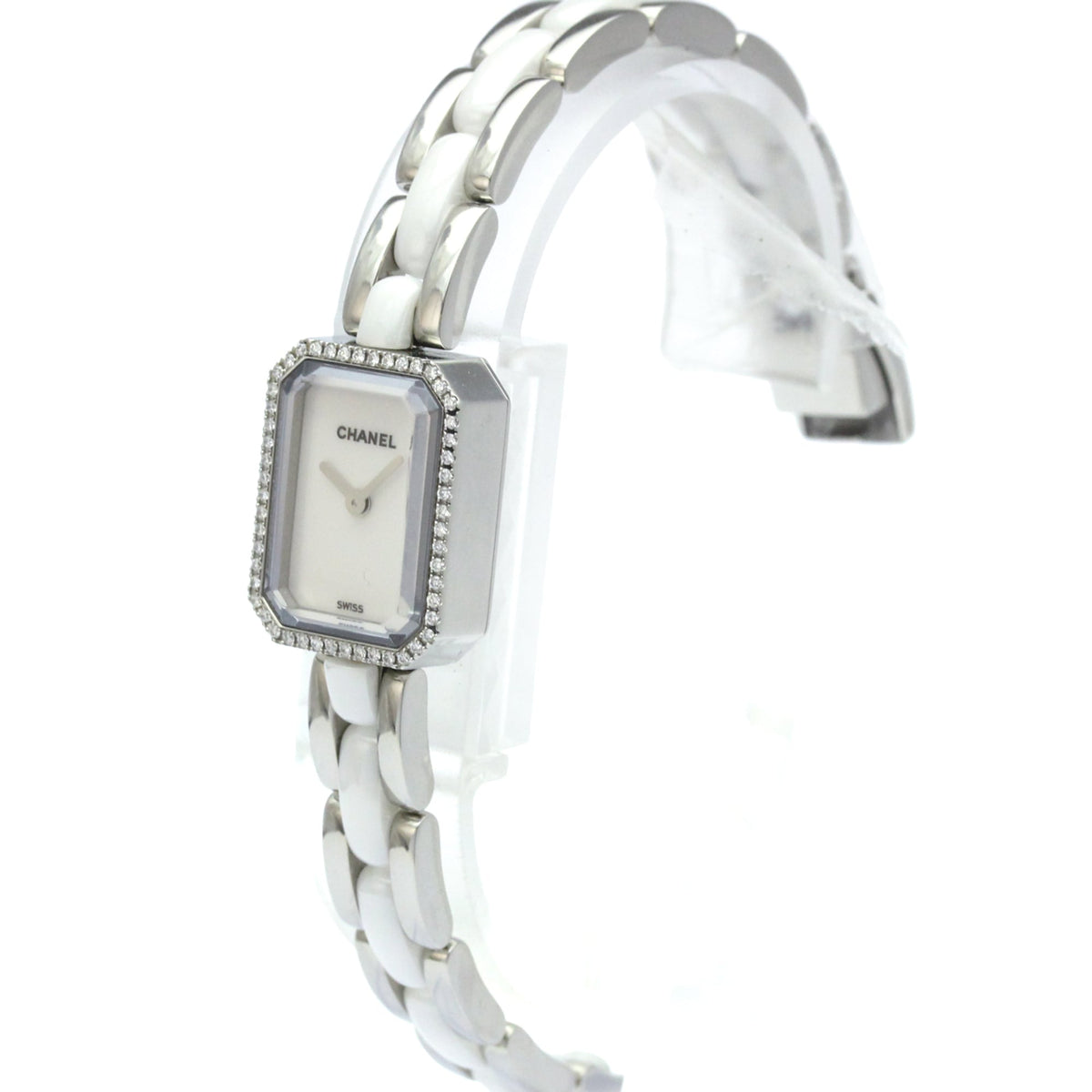 Chanel Premiere Mini Quartz Stainless Steel And Ceramic With Diamond Bezel Watch (Pre-Owned)