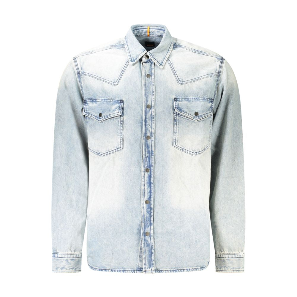 Hugo Boss Blue Cotton Men's Shirt