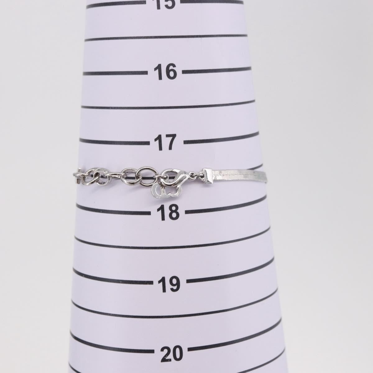 Christian Dior Vintage Ribbon Bow Snake Chain Metal Silver Metal Bracelet Jewelry (Pre-Owned)