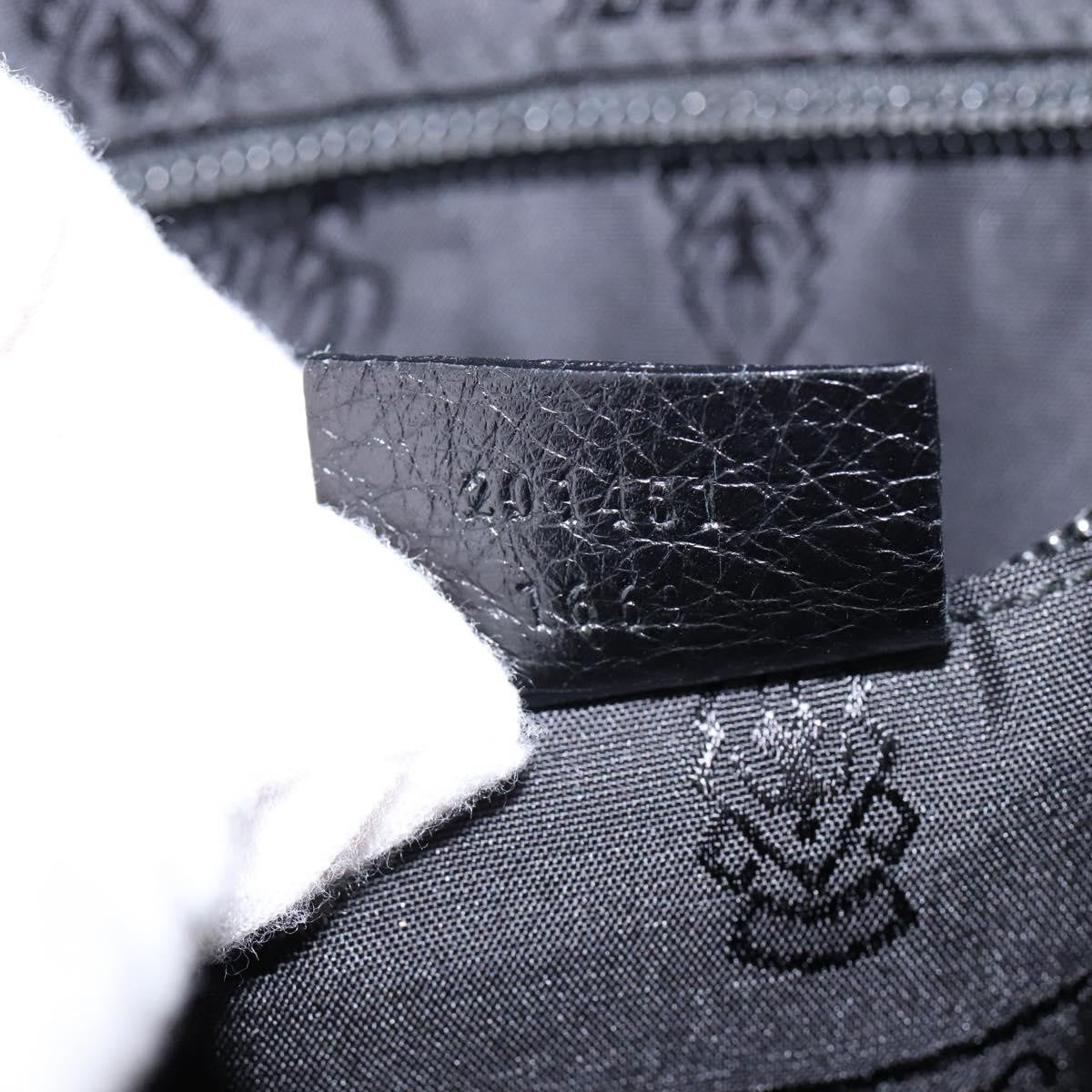 Gucci Front Zip Messenger Leather Black Leather Shoulder Bag Bag (Pre-Owned)
