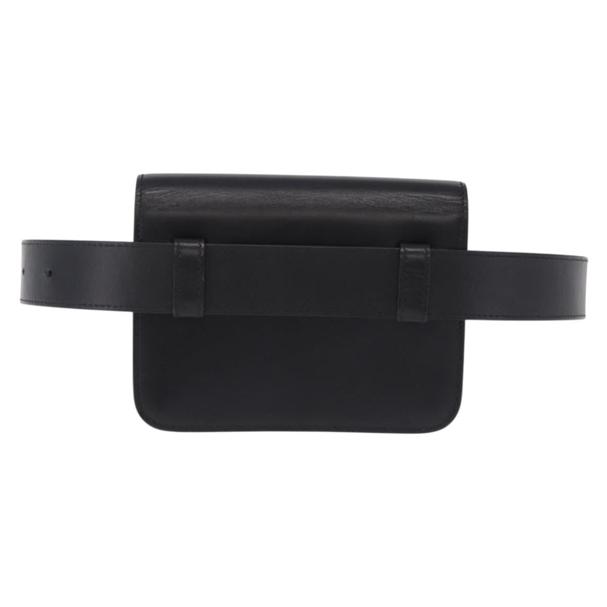 Burberry Tb Belt Leather Black Leather Clutche & Pouche Bag (Pre-Owned)