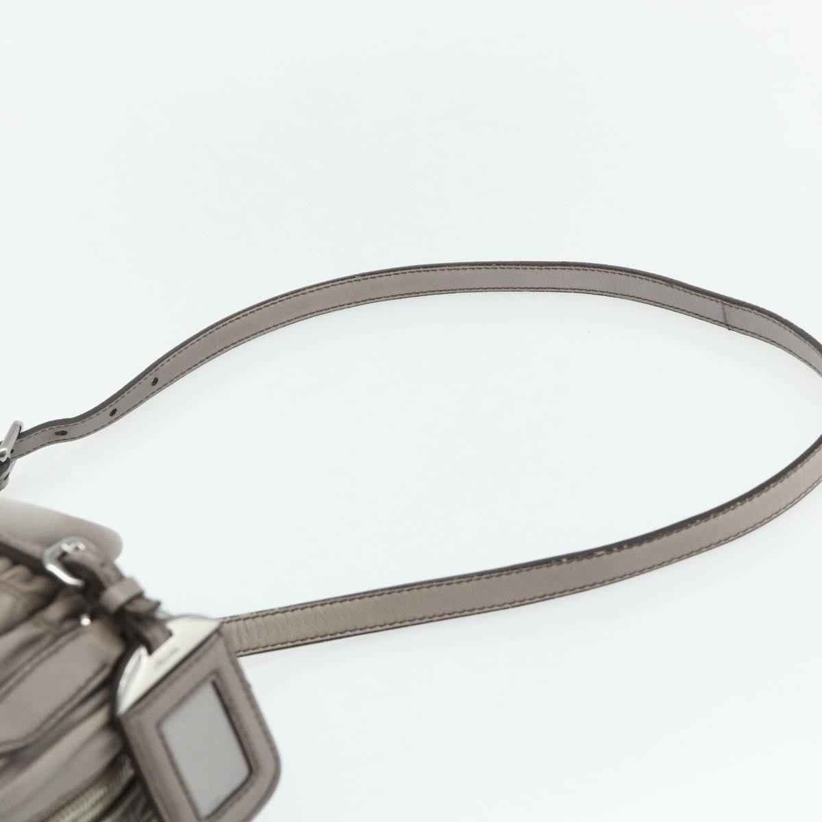 Prada Gaufre Convertible Satchel Nappa Leather Gray Leather Handbag (Pre-Owned)