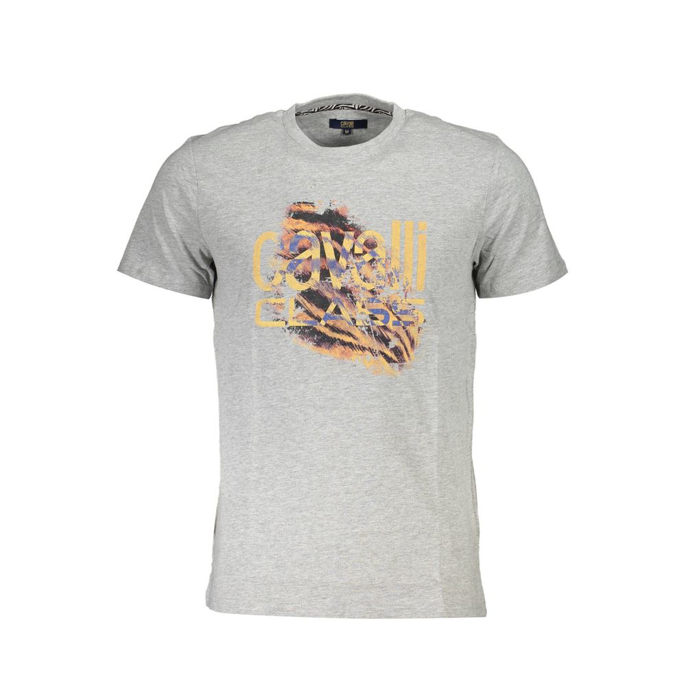 Cavalli Class Grigio Cotton Men Men's T-Shirt