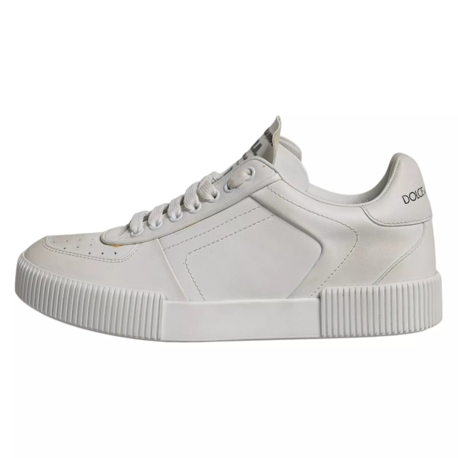 Dolce & Gabbana White Miami Leather Low Top Sneakers Men's Shoes (Pre-Owned)