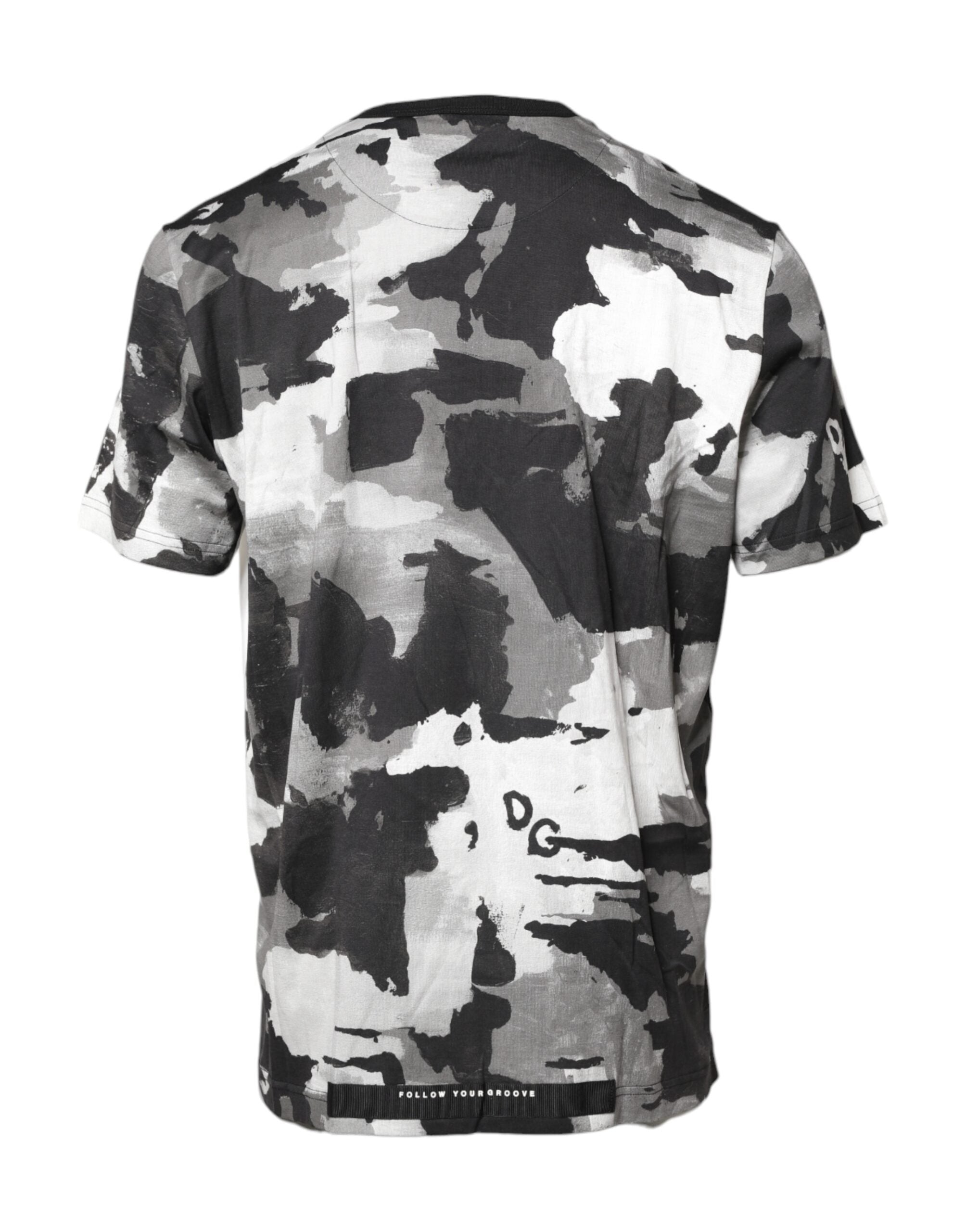 Dolce & Gabbana Multicolor Camouflage Crew Neck Men's T-shirt