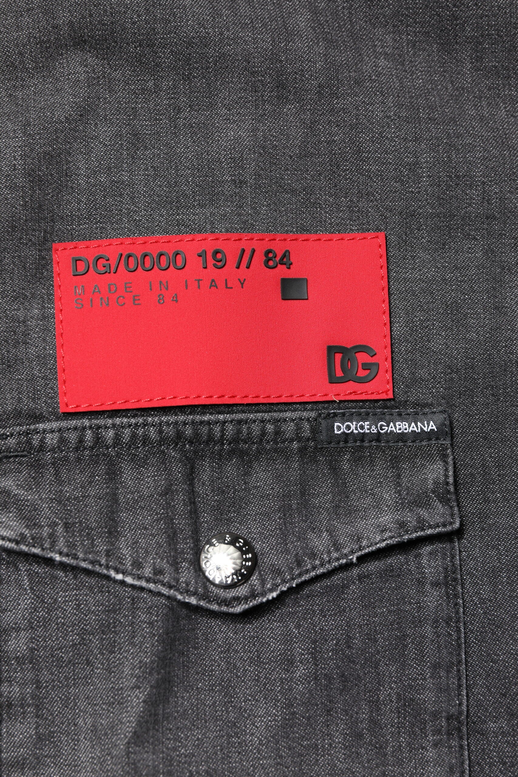 Dolce & Gabbana Gray Long Sleeves Button Down Denim Men's Shirt