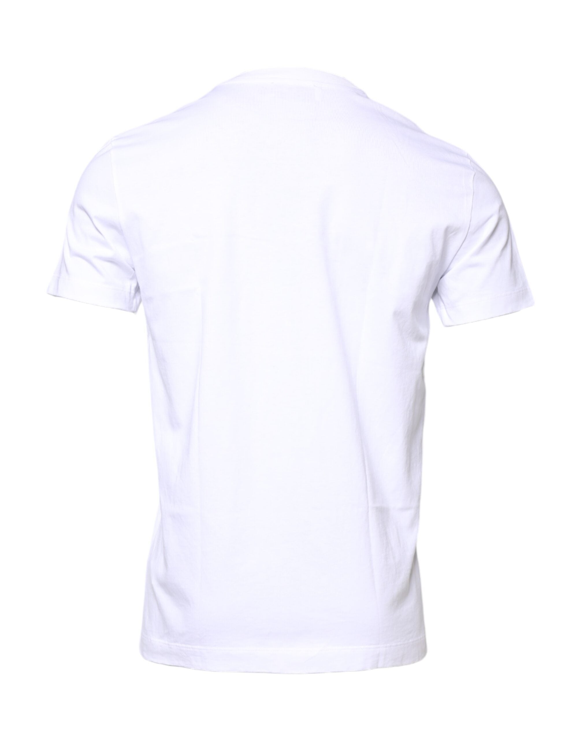 Dolce & Gabbana White Cotton DG Embroidery Crew Neck Men's T-shirt (Pre-Owned)