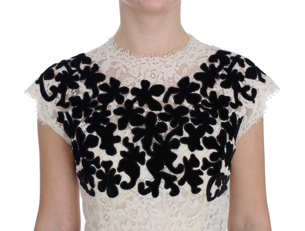 Dolce & Gabbana Floral Lace Ricamo Long Ball Maxi Women's Dress
