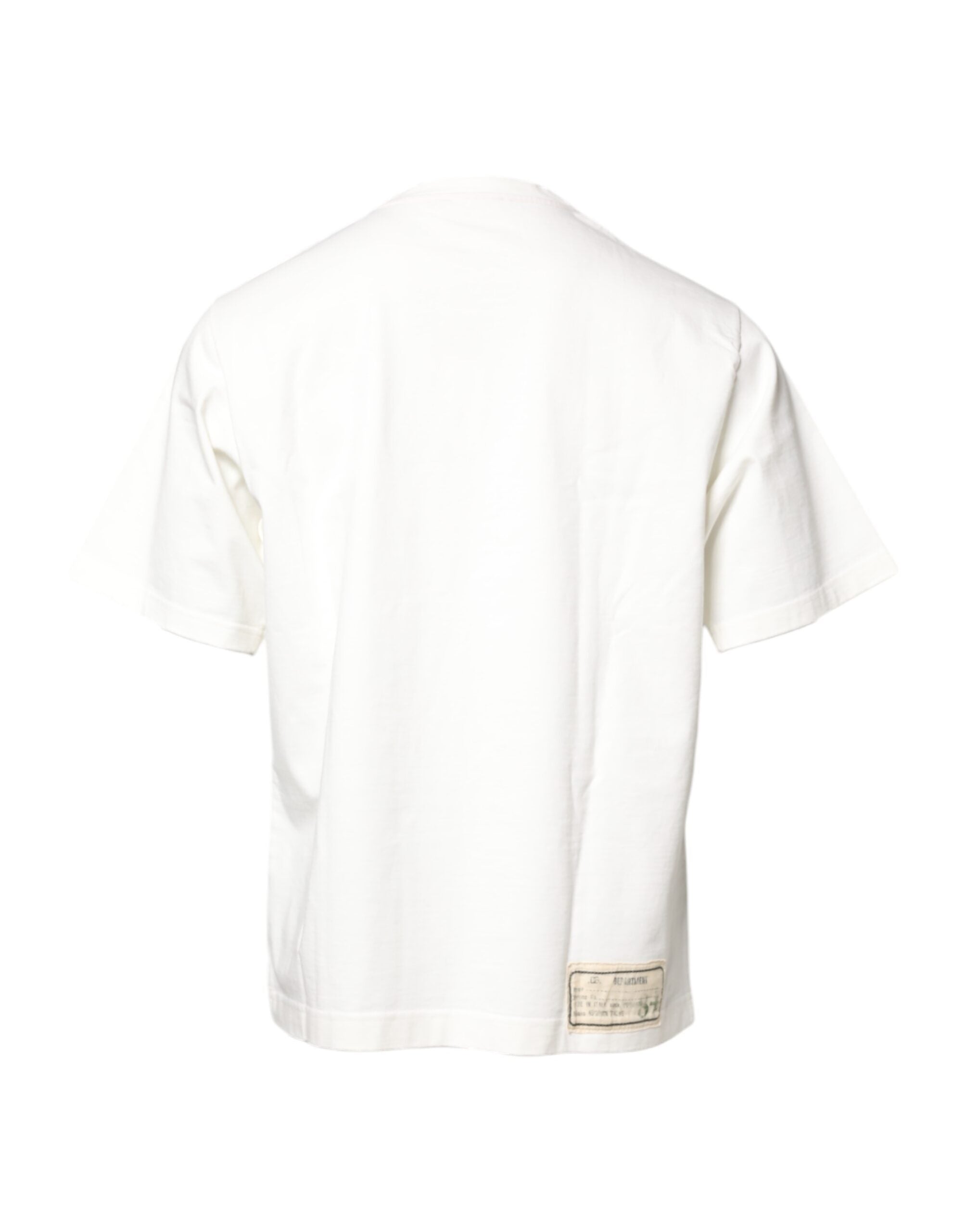 Dolce & Gabbana White LOVE & PEACE Print Crew Neck Men's T-shirt