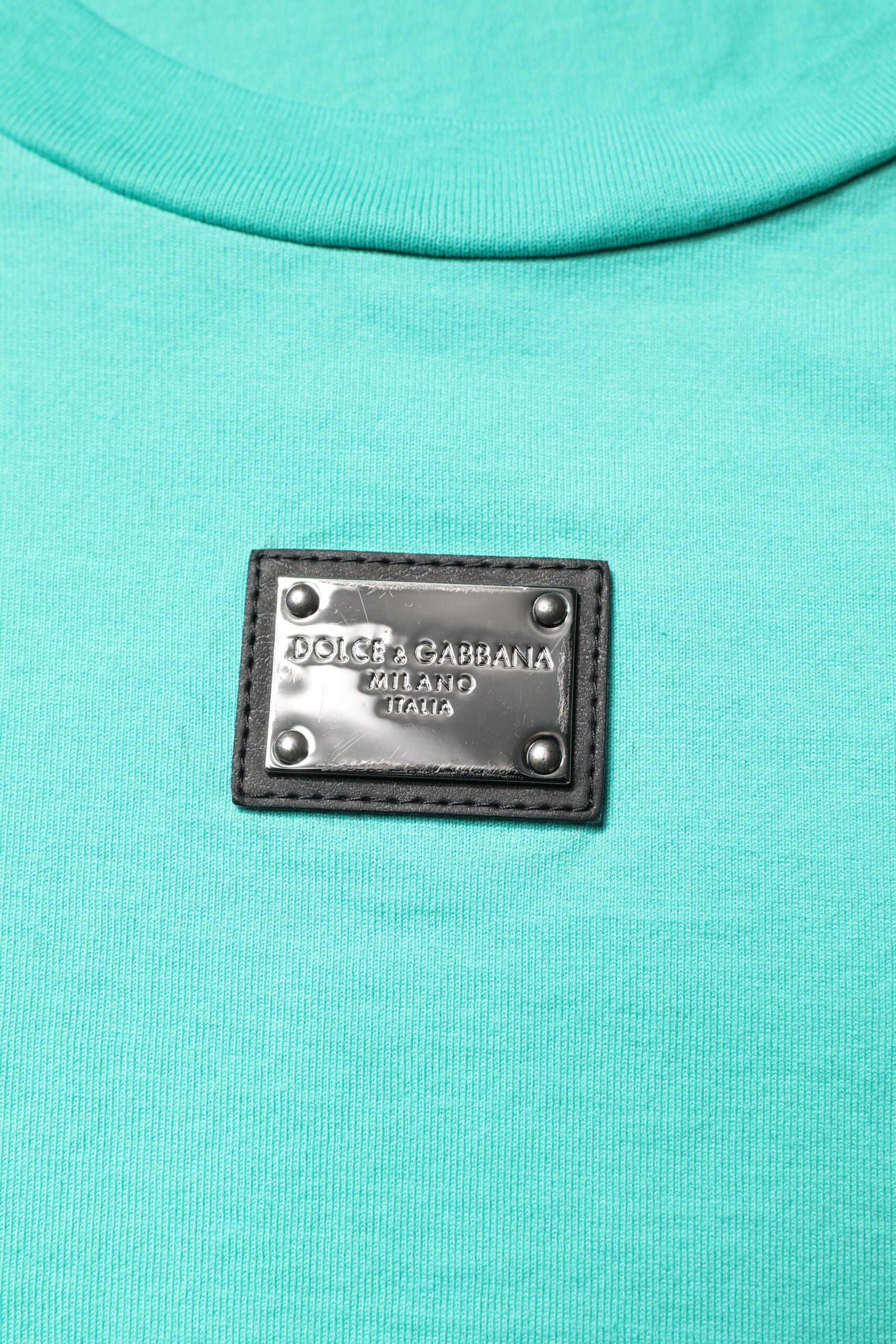 Dolce & Gabbana Green Sleeveless Logo Round Neck Men's T-shirt