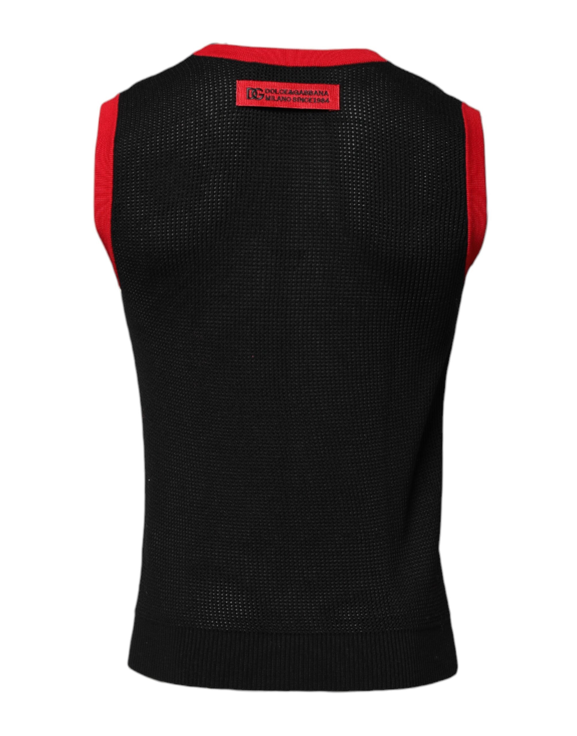 Dolce & Gabbana Black Cotton Slim Fit Round Neck Men's T-shirt
