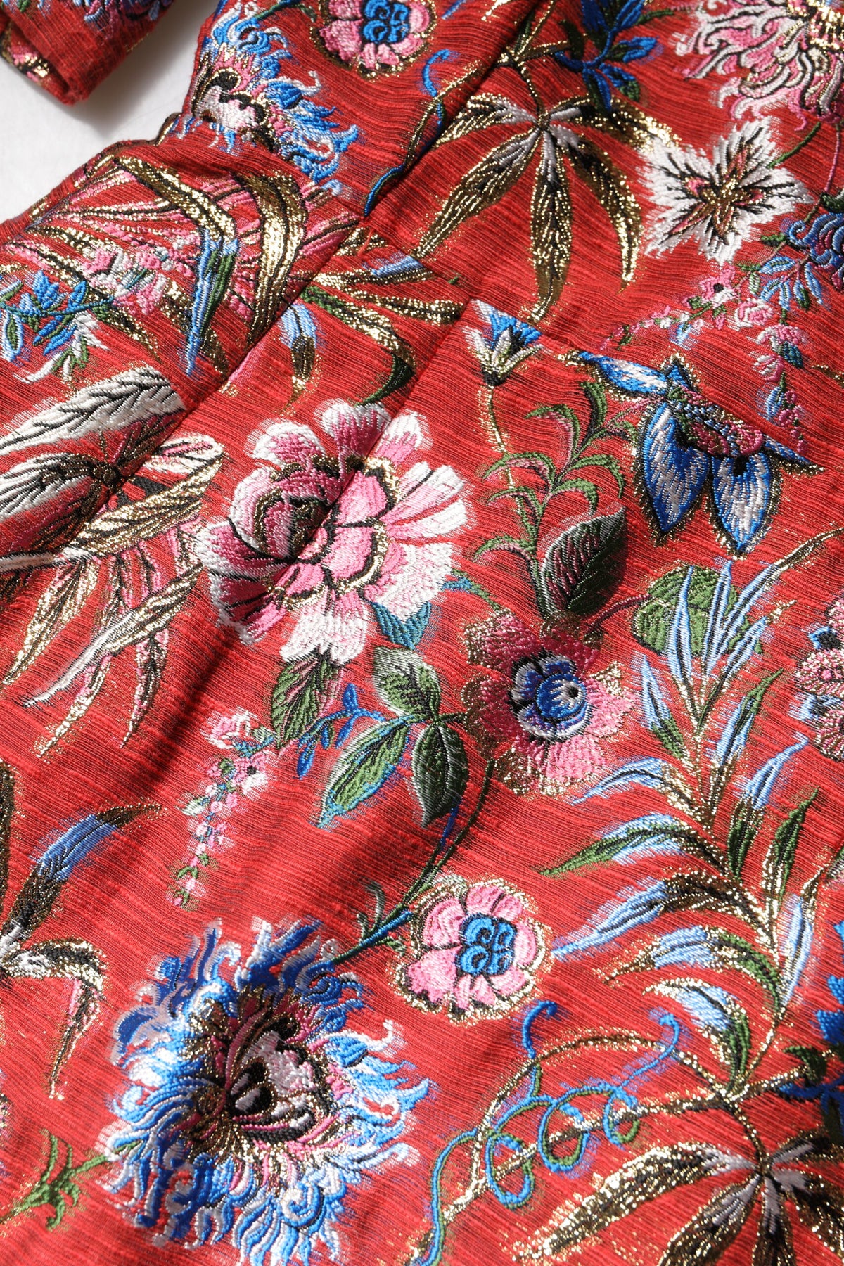 Dolce & Gabbana Red Floral Jacquard A-line Mini Women's Dress