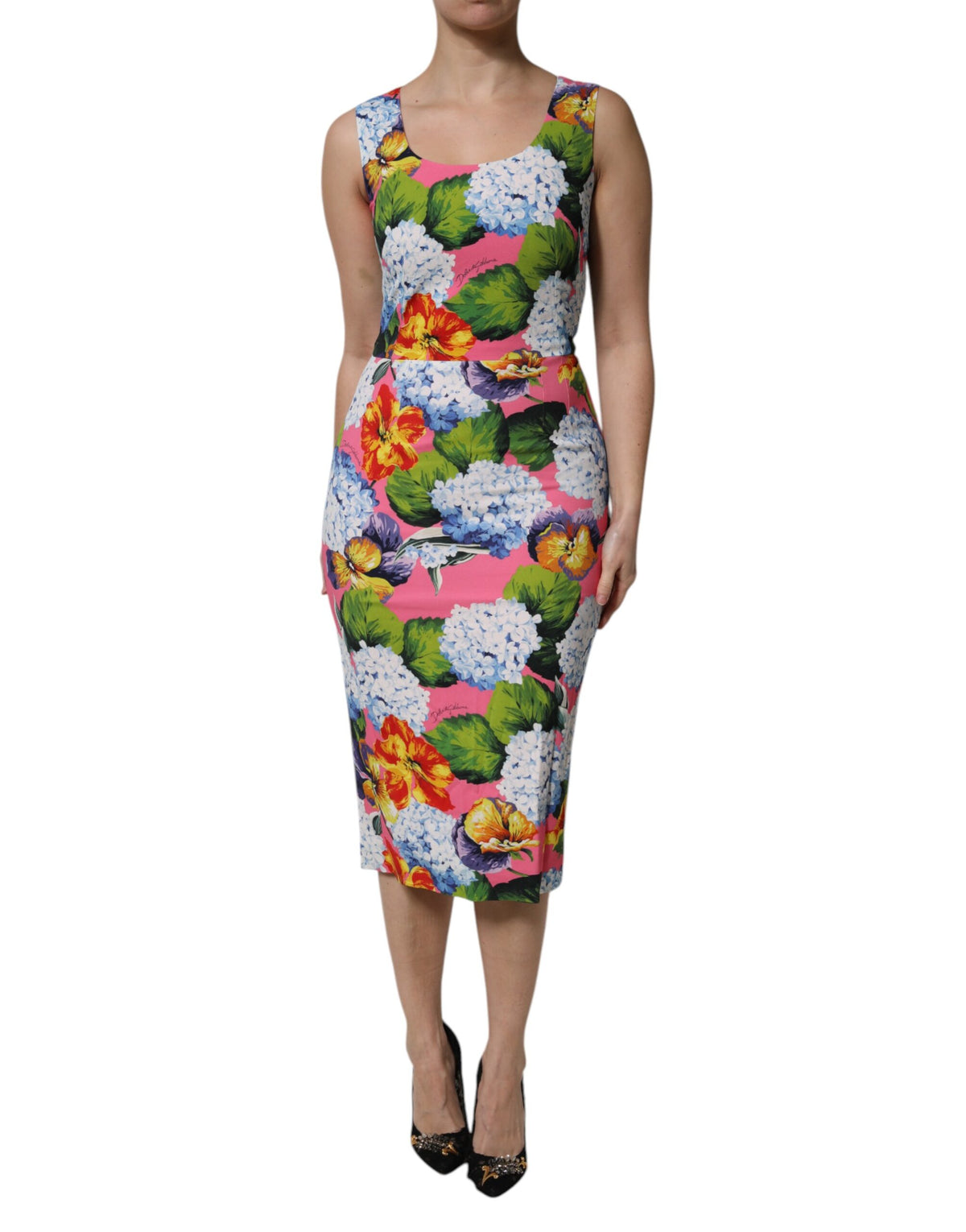 Dolce & Gabbana Multicolor Floral Sleeveless Sheath Women's Dress