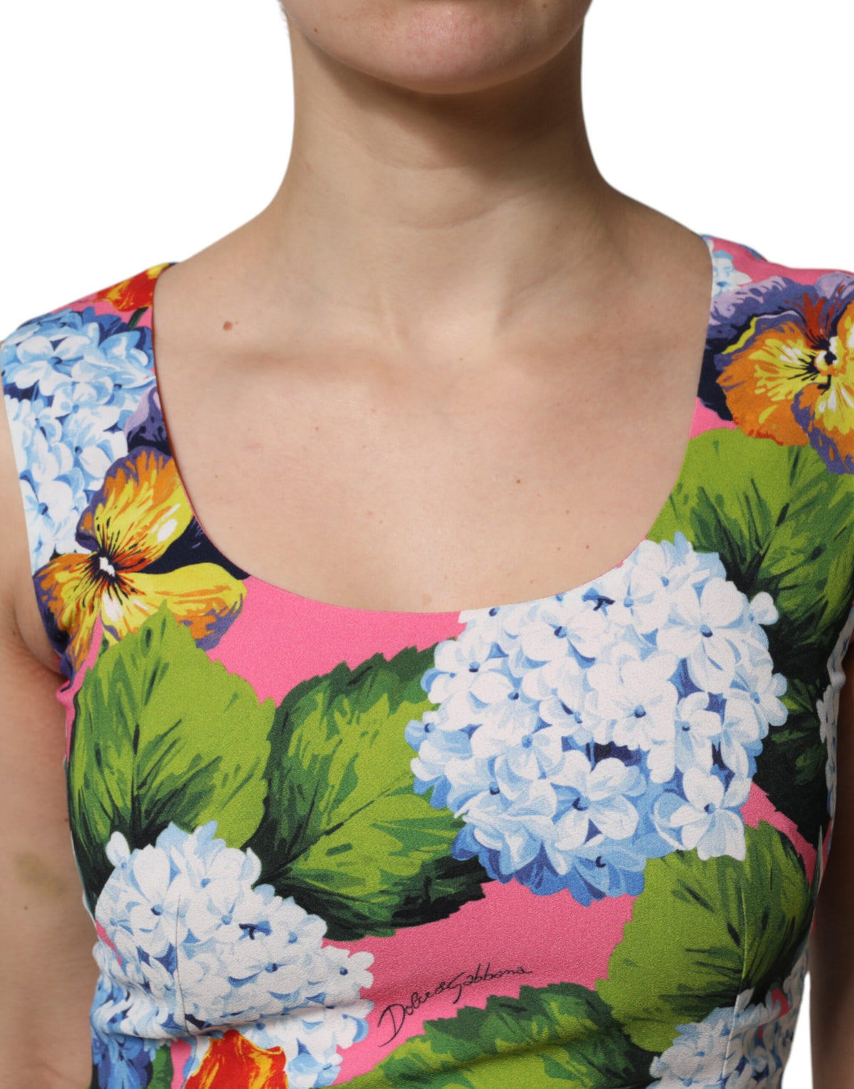 Dolce & Gabbana Multicolor Floral Sleeveless Sheath Women's Dress