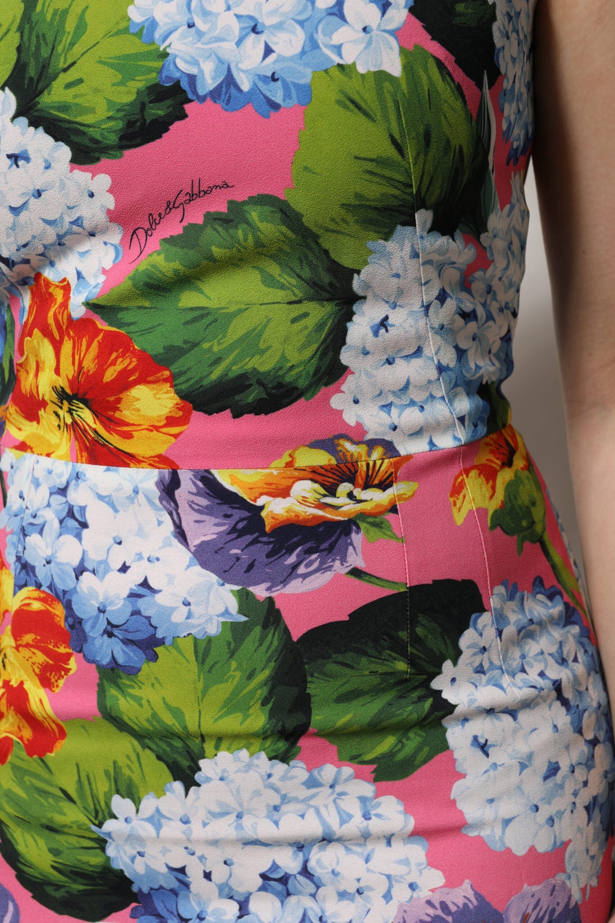 Dolce & Gabbana Multicolor Floral Sleeveless Sheath Women's Dress