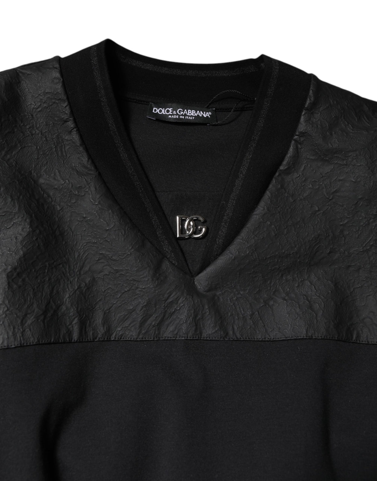 Dolce & Gabbana Black Cotton Short Sleeves V-neck Women's T-shirt