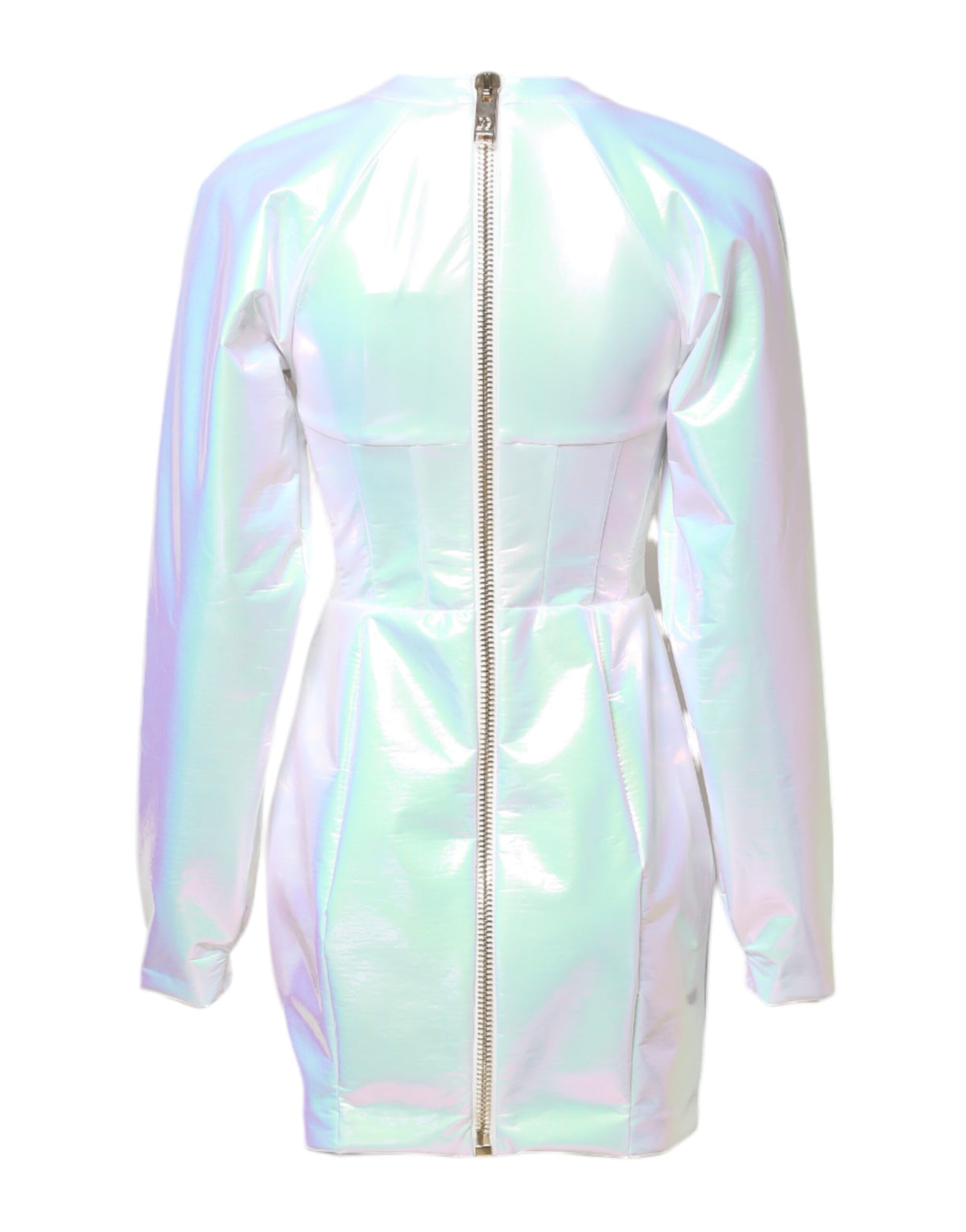 Dolce & Gabbana White Long Sleeves Bodycon Sheath Mini Women's Dress (Pre-Owned)