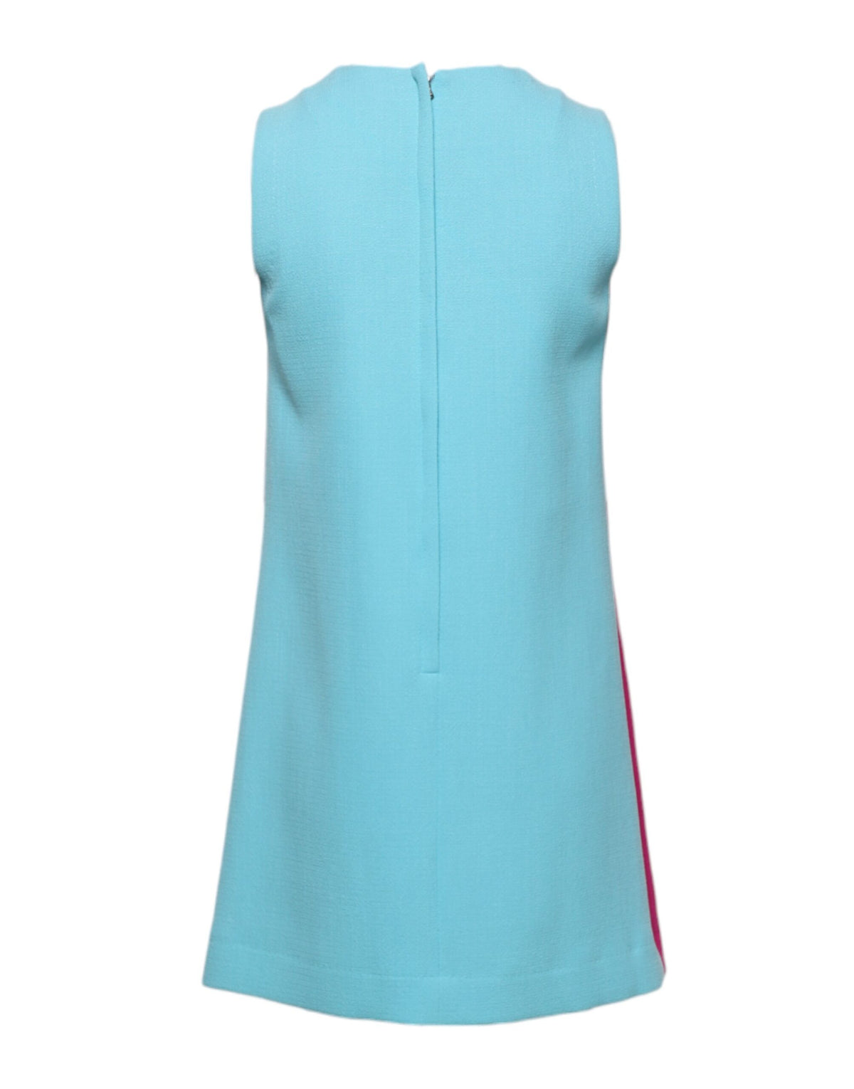 Dolce & Gabbana Pink Blue Wool Sleeveless Shift Mini Women's Dress (Pre-Owned)