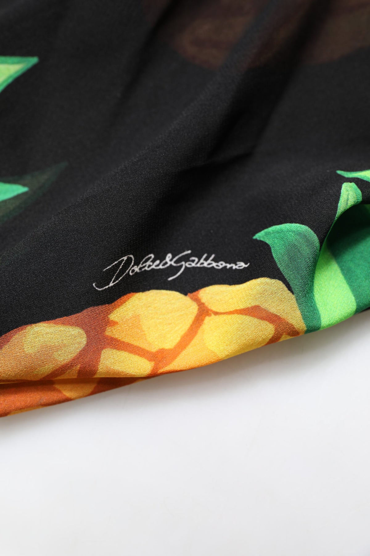 Dolce & Gabbana Black Pineapple Print Silk Wrap Mini Women's Dress