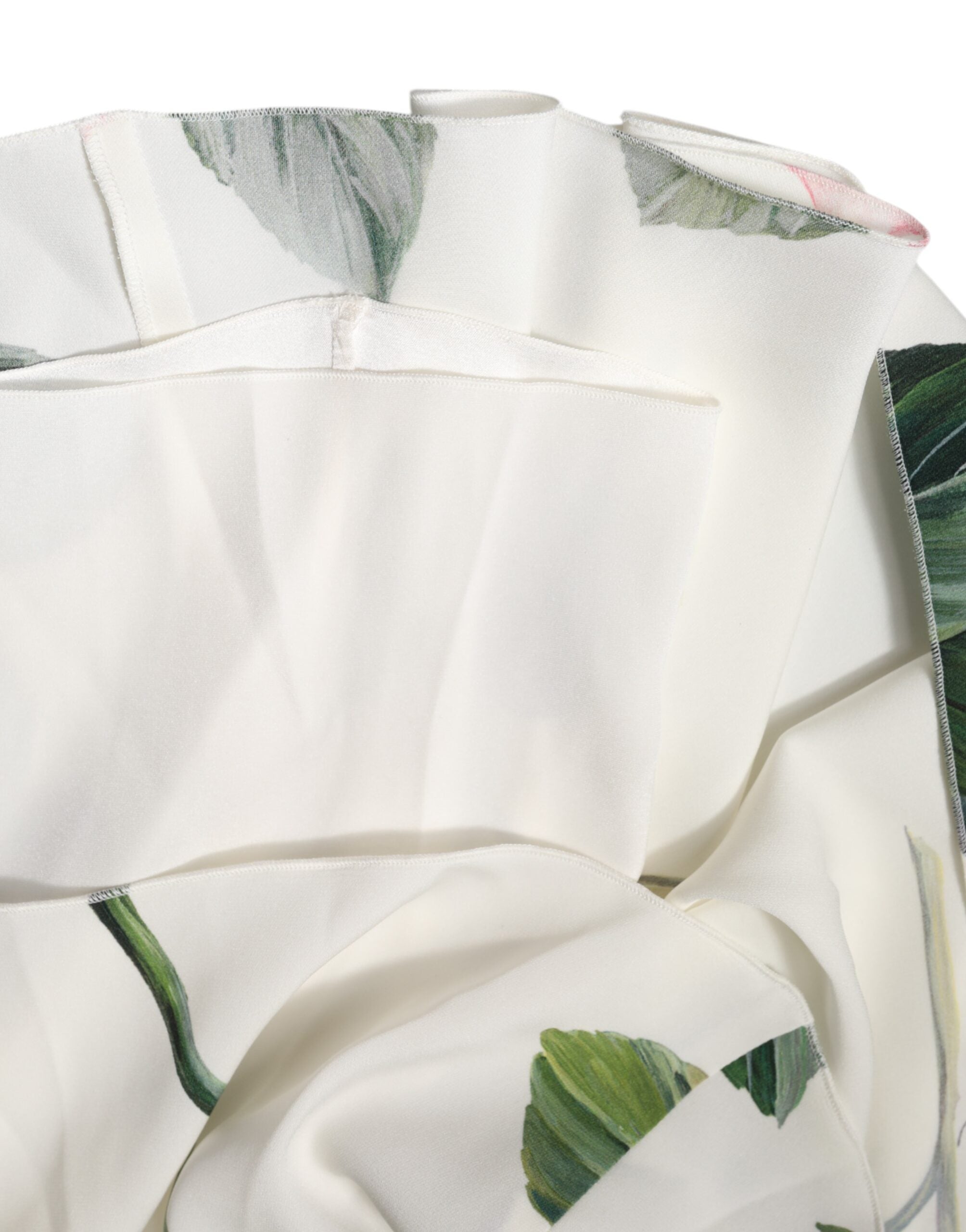 Dolce & Gabbana White Floral One Shoulder Sheath Midi Women's Dress