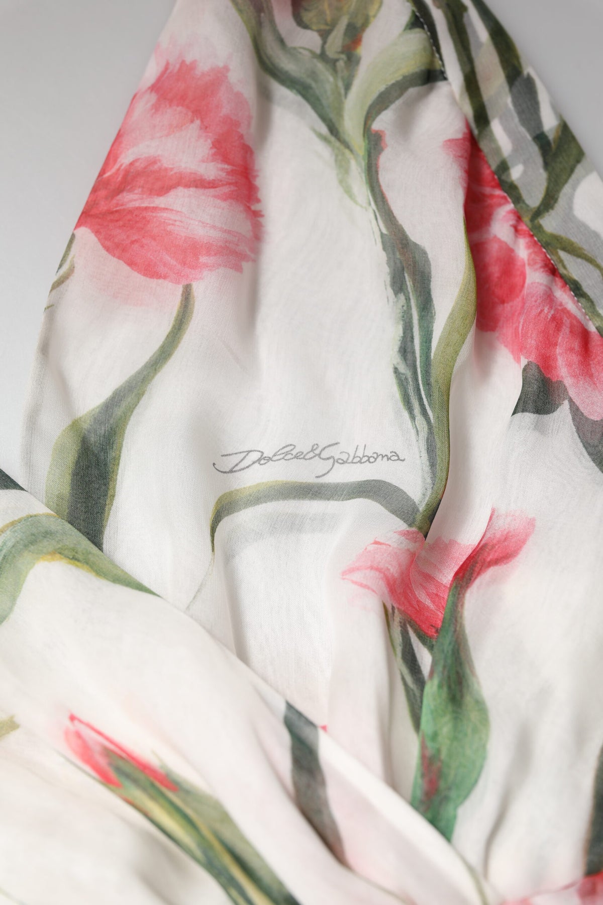 Dolce & Gabbana White Floral Silk Halter A-line Maxi Women's Dress (Pre-Owned)