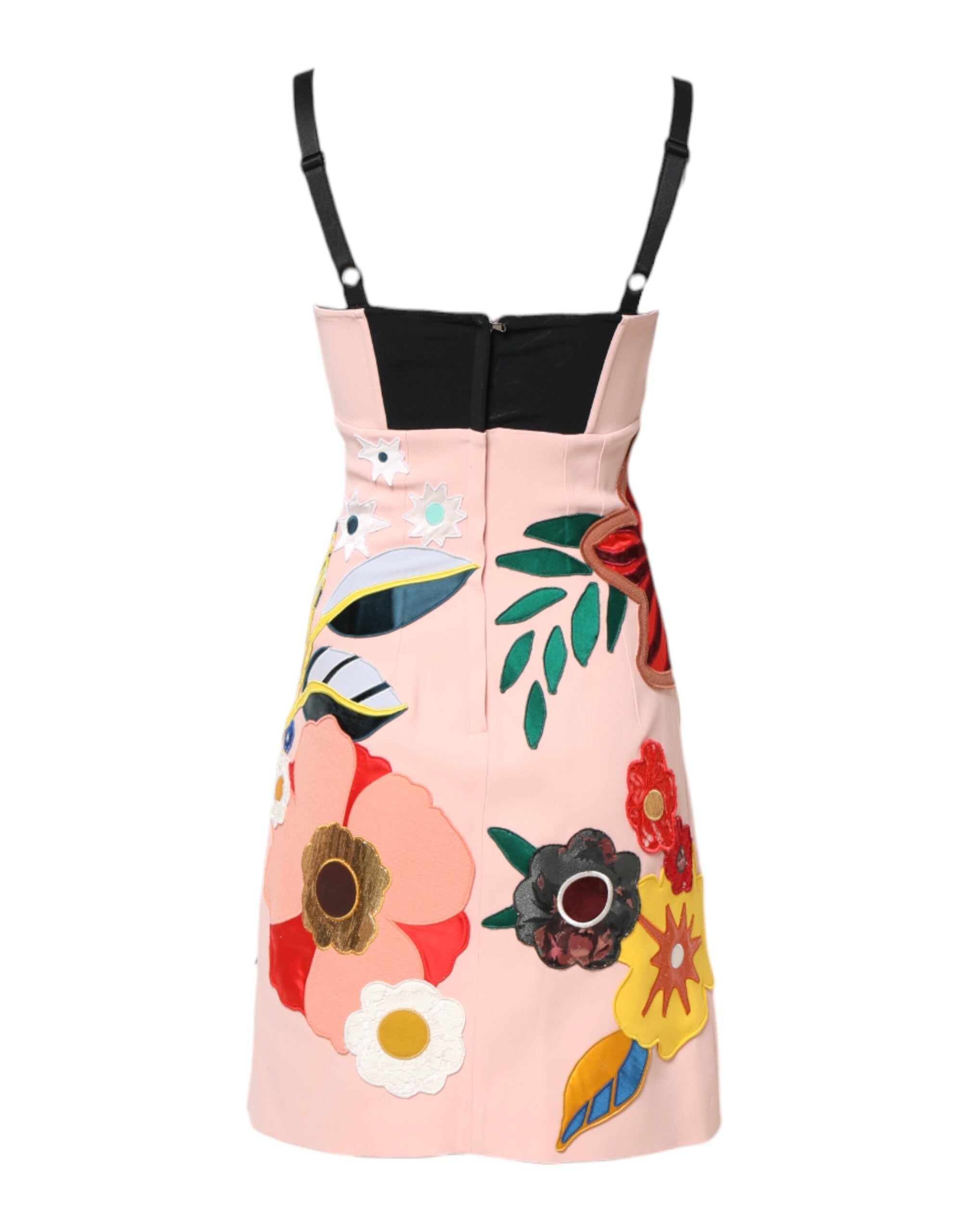 Dolce & Gabbana Pink Floral Print Spaghetti Strap Mini Women's Dress