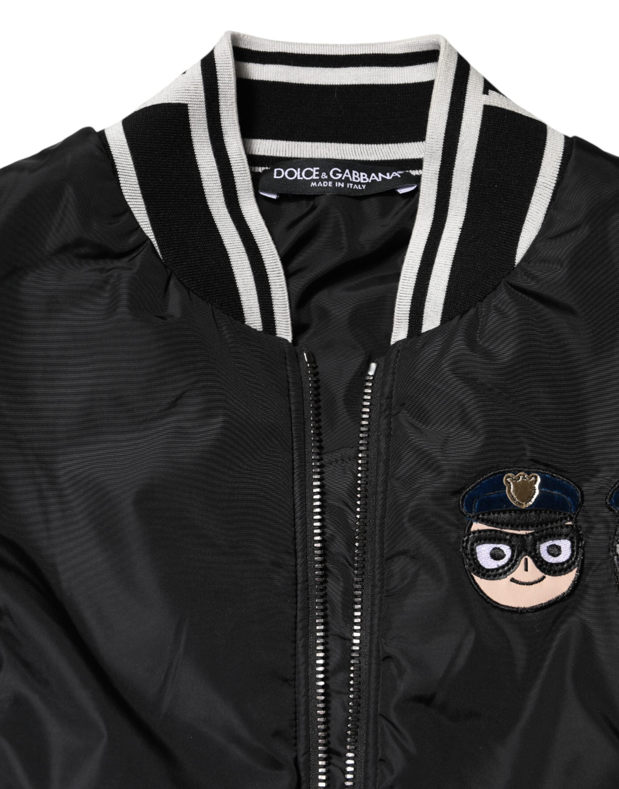 Dolce & Gabbana Black Nylon #DGFamily Full Zip Bomber Women's Jacket