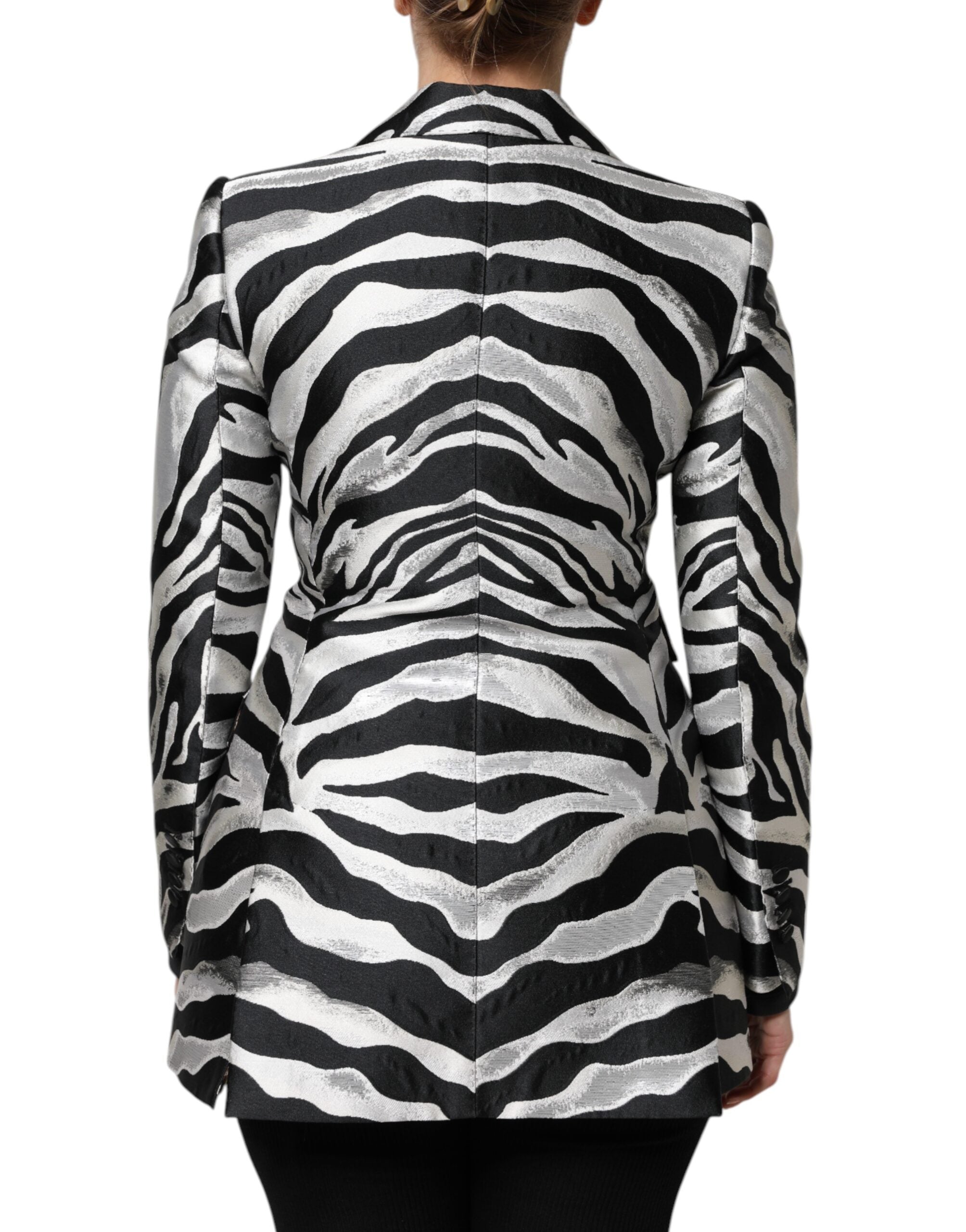 Dolce & Gabbana Black Silver Polyester Women Blazer Women's Jacket